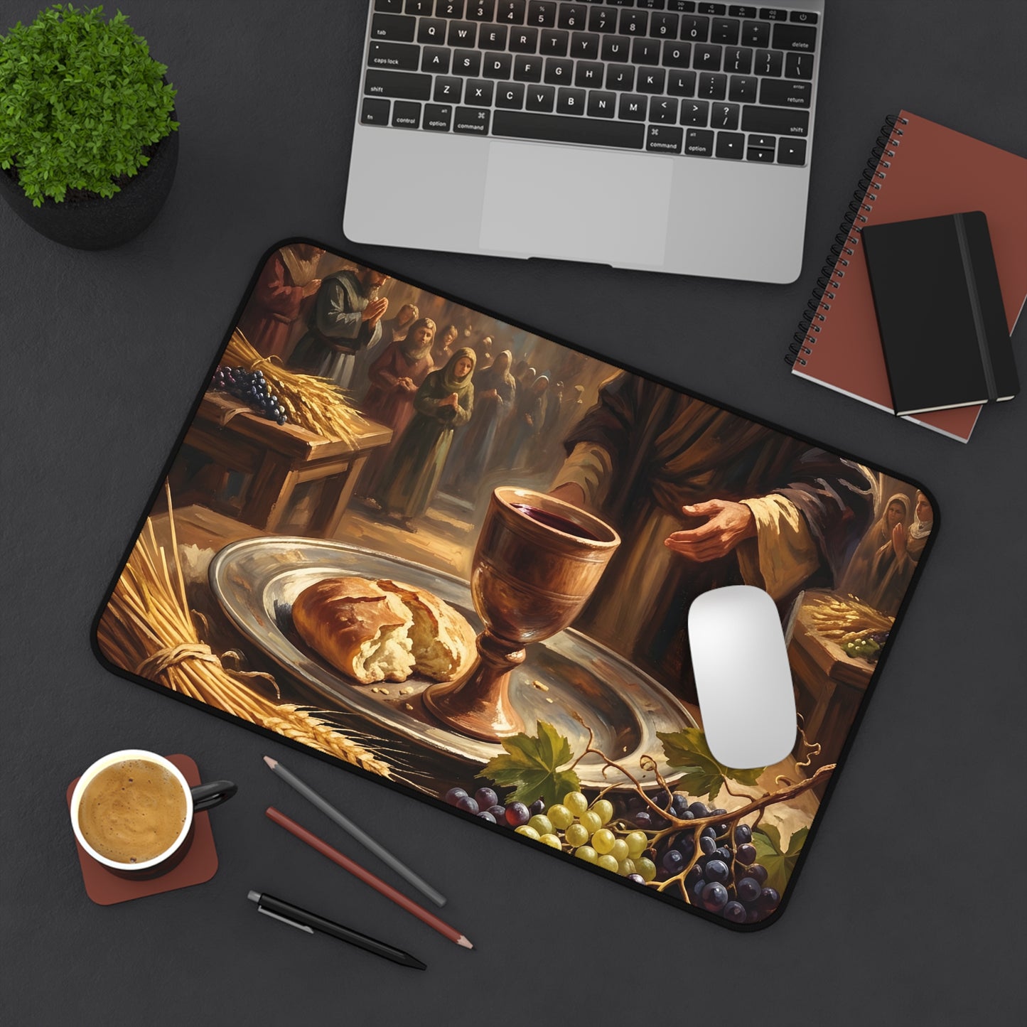 “The Harvest of Faith - Communion Still Life” - Desk Mat