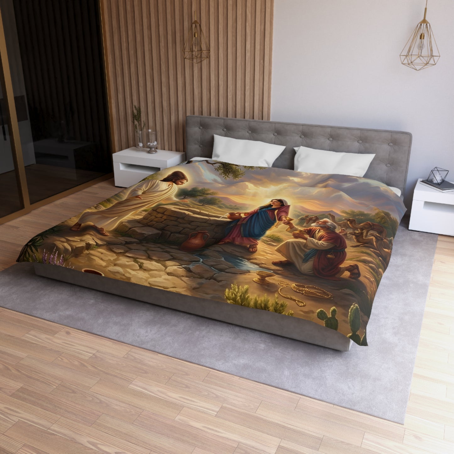 “Providence Unveiled - Rebekah at the Well” - Duvet Cover