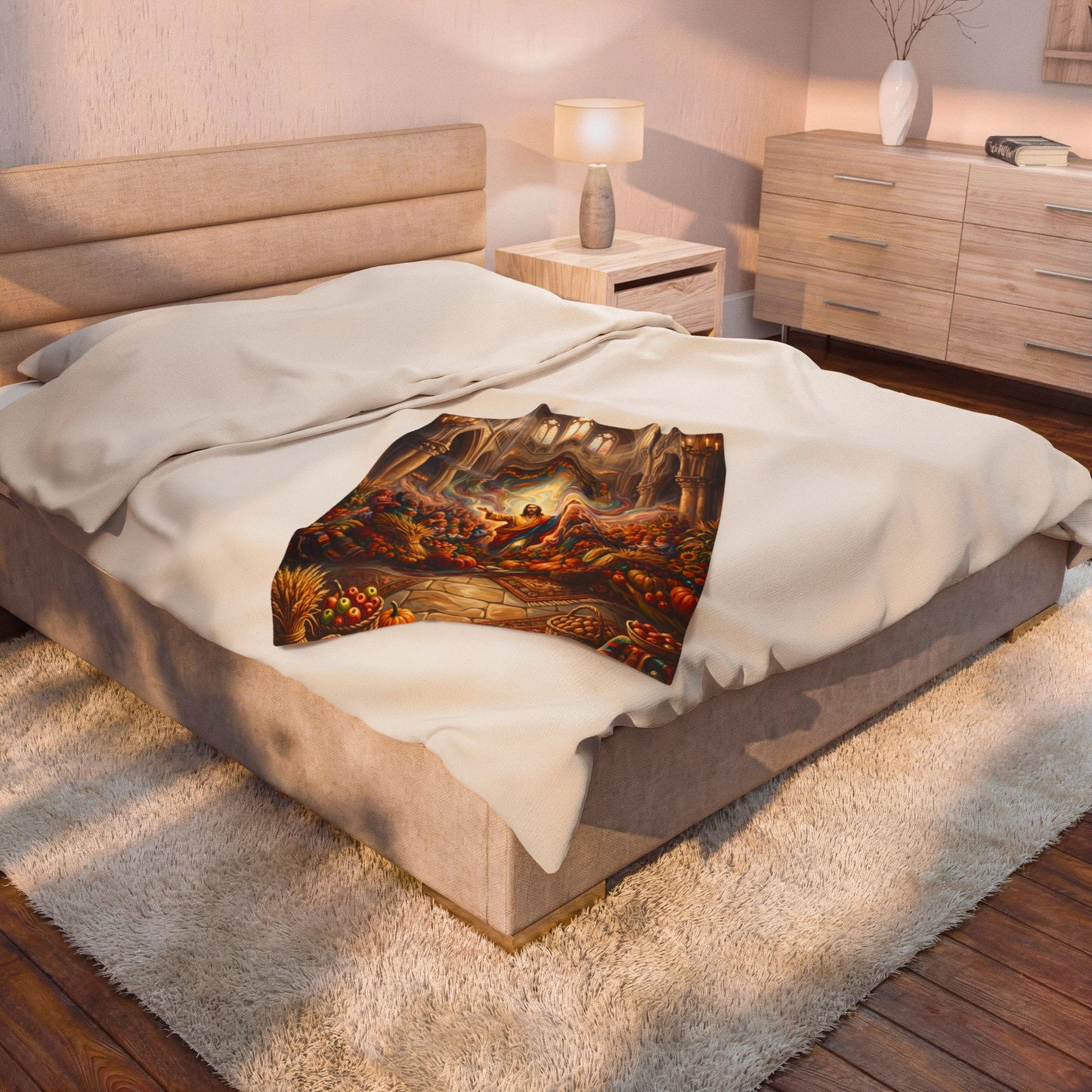 “Bountiful Blessings - A Harvest of Thanksgiving” - Plush Blanket