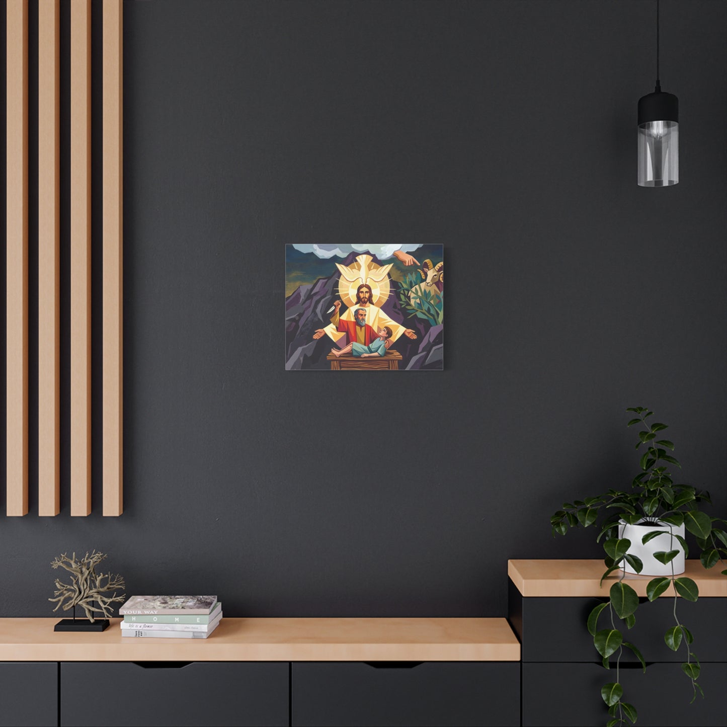 “The Lord Will Provide - Abraham and Isaac on Mount Moriah” - Canvas Art