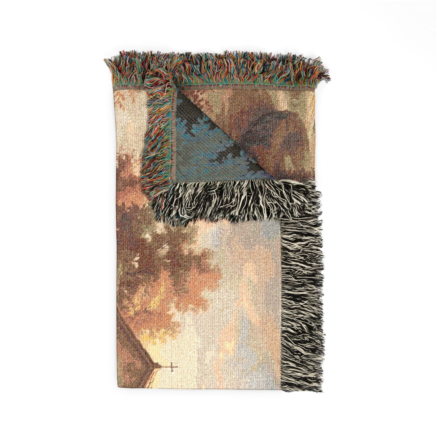 “Sanctuary in Serenity - Autumn's Golden Embrace” - Woven Blanket
