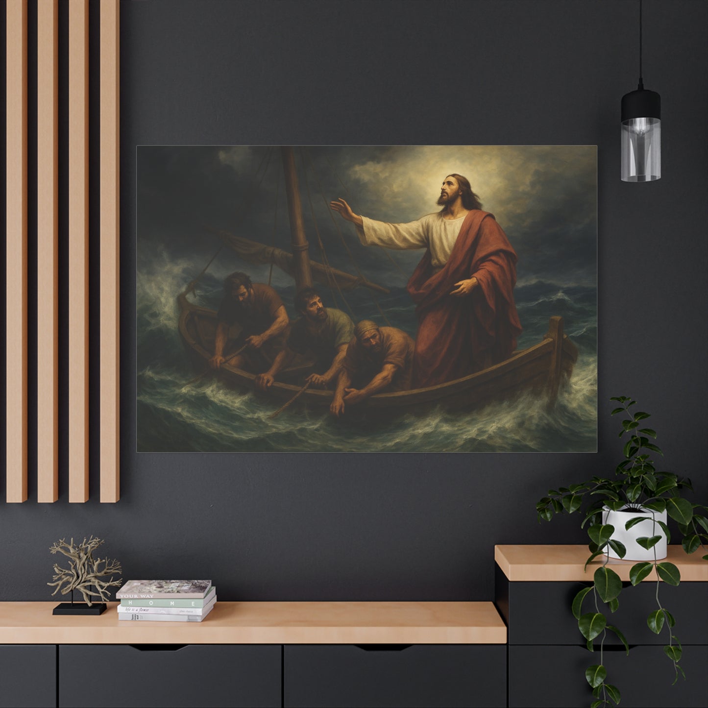 “Peace, Be Still – Jesus Calms the Storm” - Canvas Art