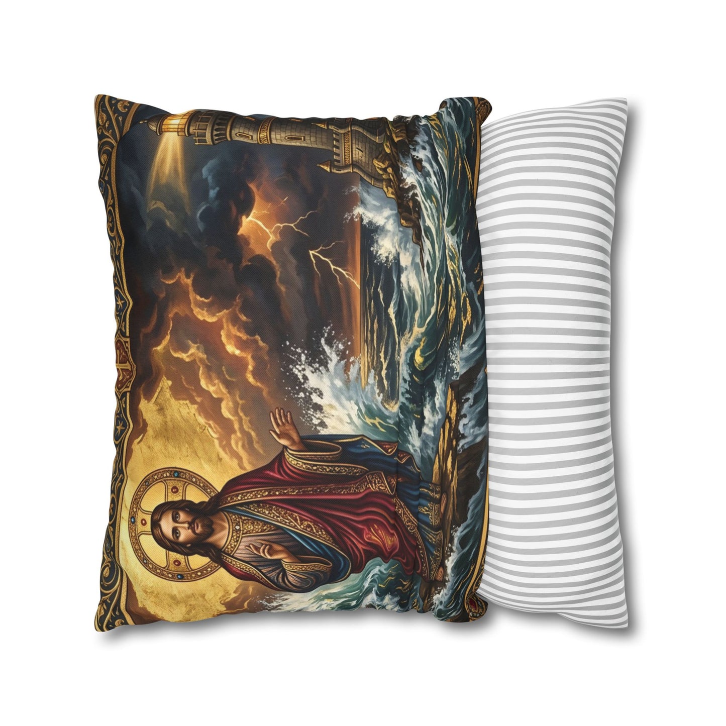 “Steadfast Hope - Lighthouse in the Storm” - Pillowcase
