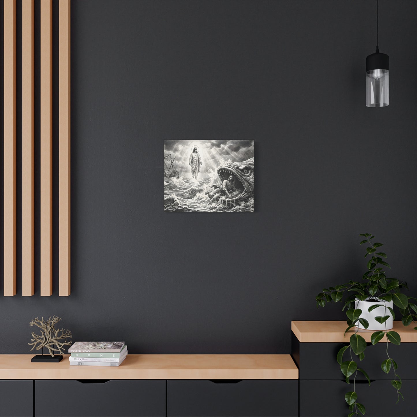 Jonah being swallowed by the great fish - Canvas Art