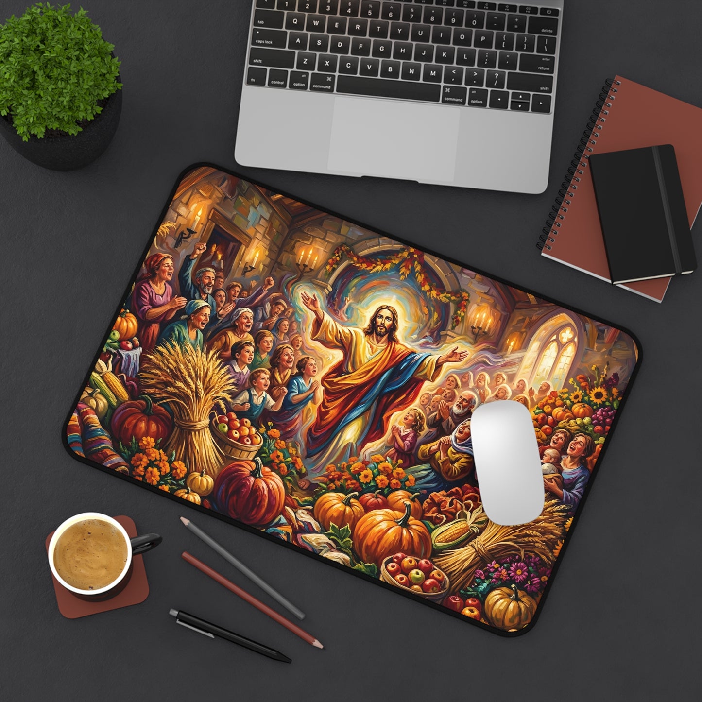 “Bountiful Blessings - A Harvest of Thanksgiving” - Desk Mat