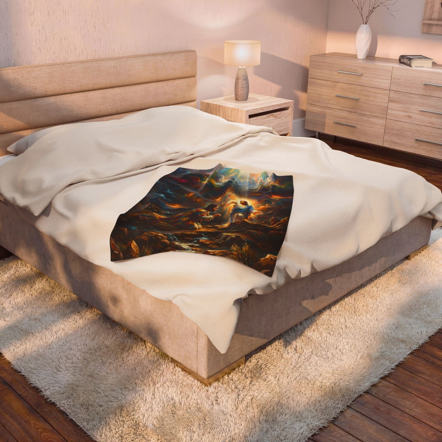“Coat of Many Colors - Joseph's Enduring Faith” - Plush Blanket