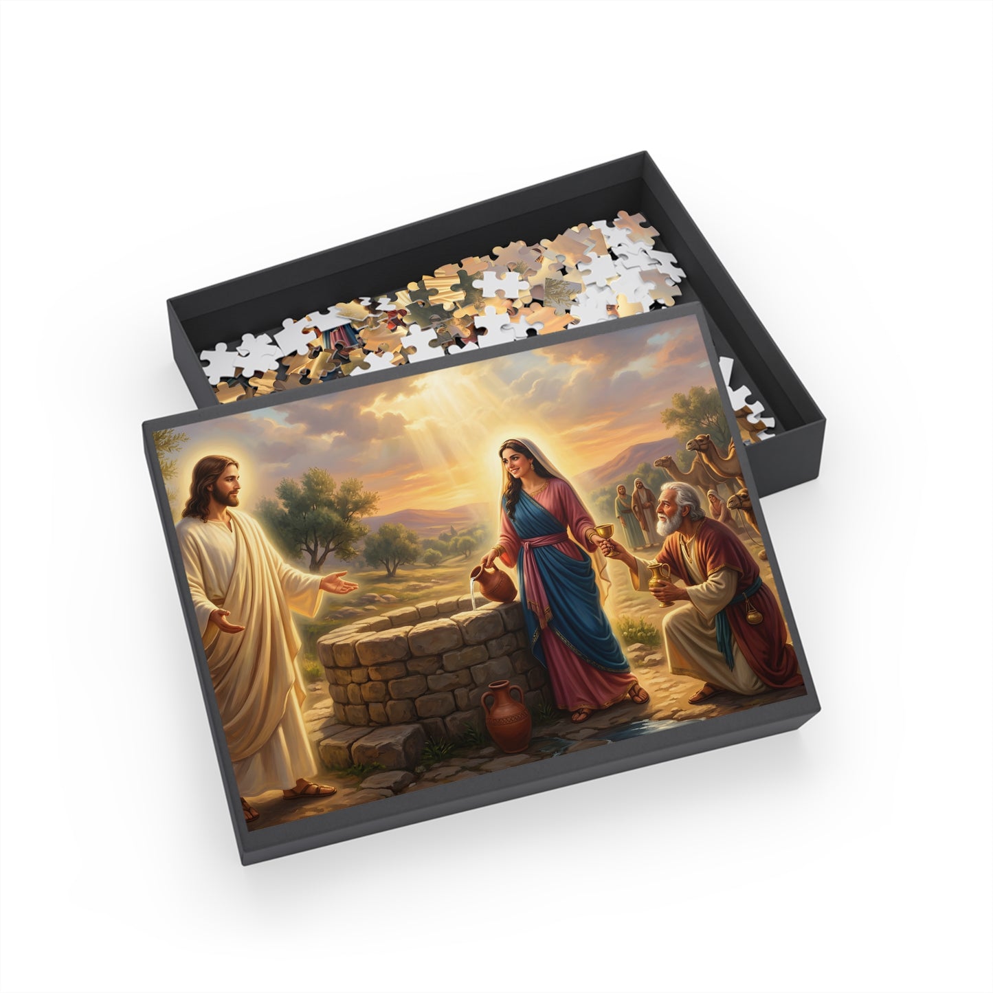 “Providence Unveiled - Rebekah at the Well” - Jigsaw Puzzle