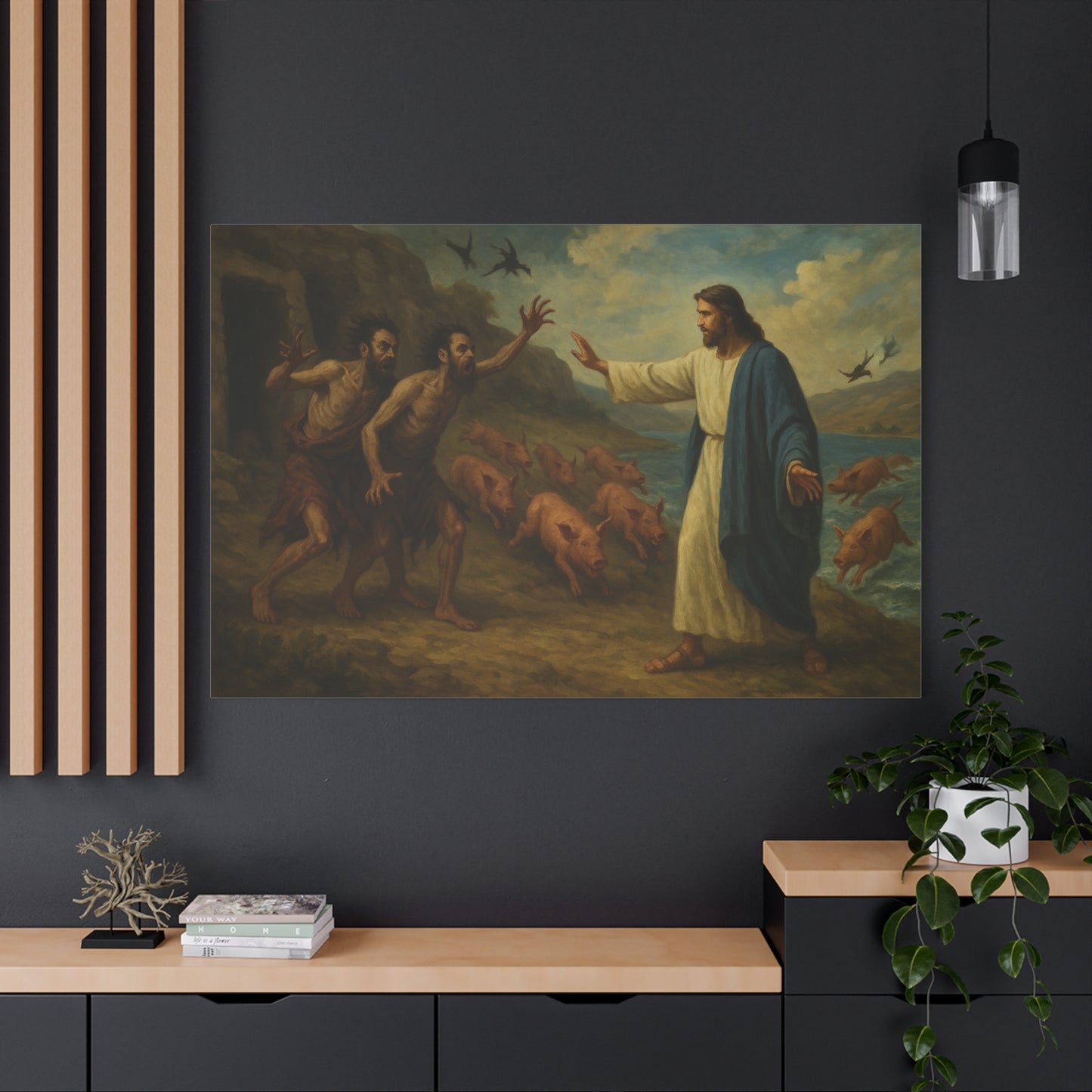 “Deliverance on the Shore – Jesus Frees the Two Demoniacs” - Canvas Art