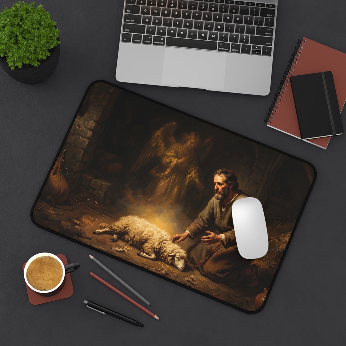 “Gideon's Fleece - Seeking Confirmation from God” - Desk Mat