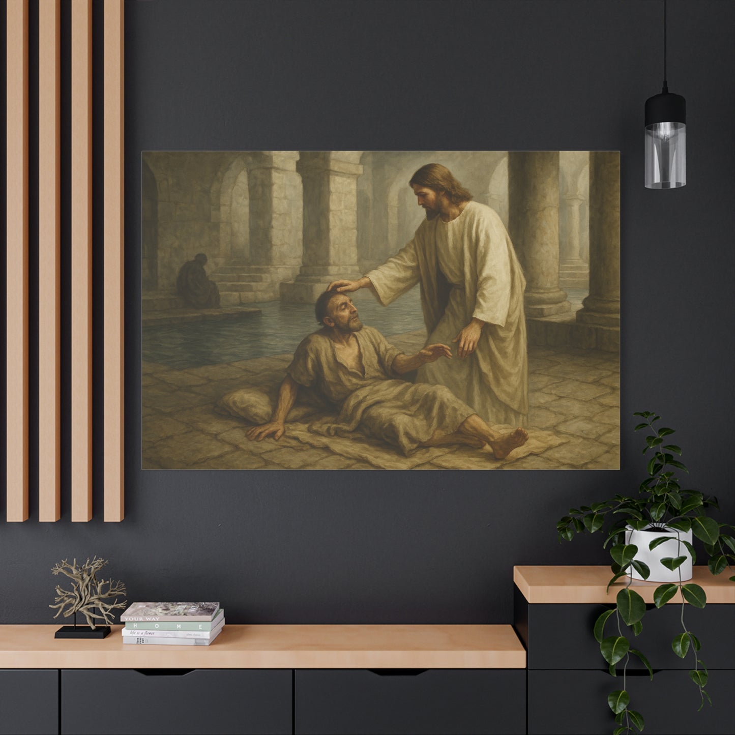“Rise, Take Up Your Mat – Jesus Heals at the Pool of Bethesda” - Canvas Art