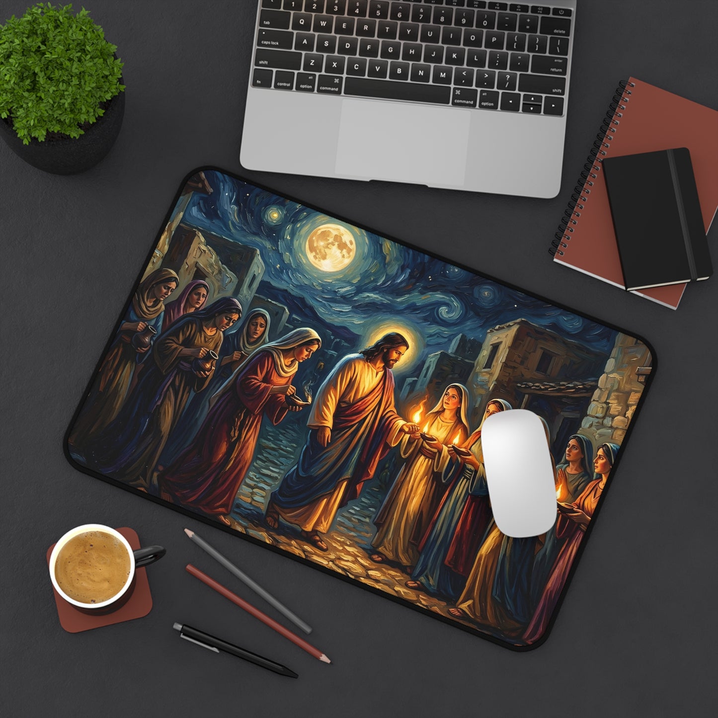 “Be Ready - Ten Virgins in Midnight Darkness” - Desk Mat