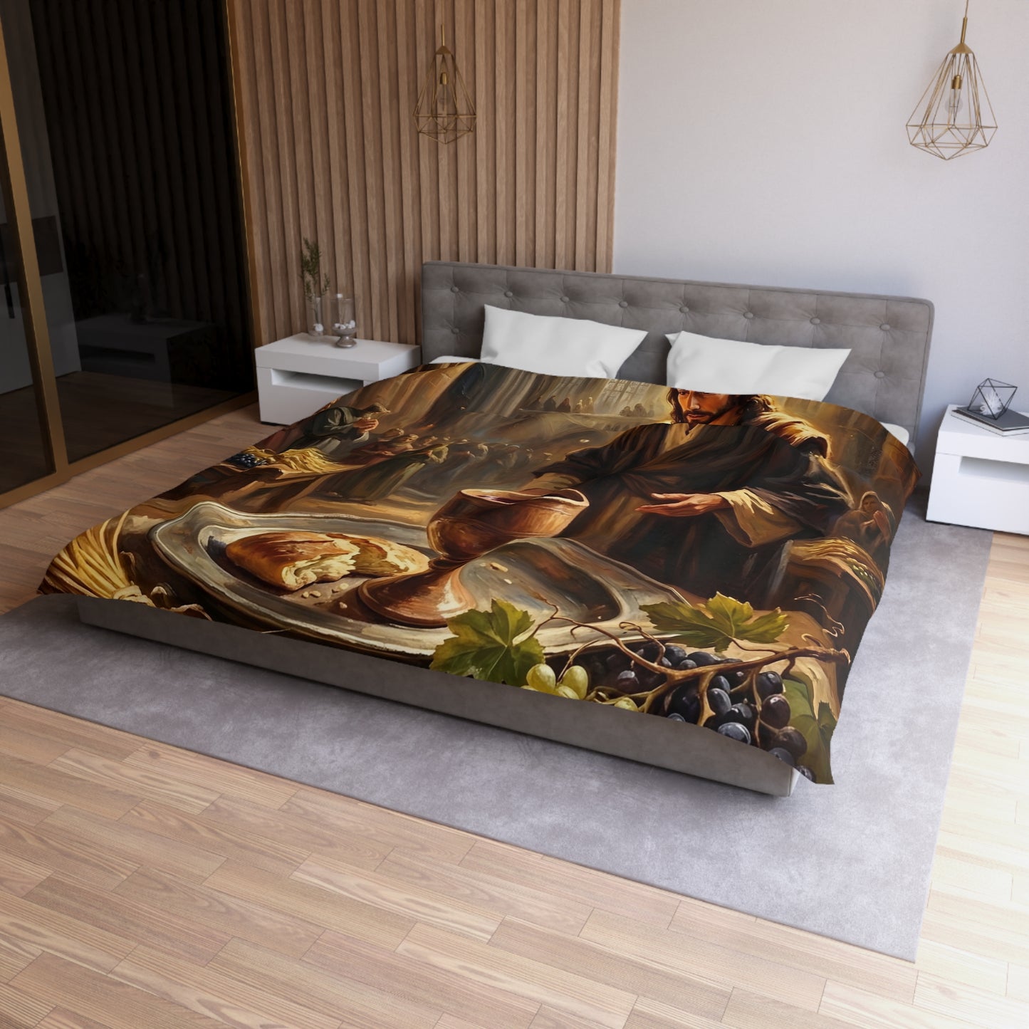 “The Harvest of Faith - Communion Still Life” - Duvet Cover