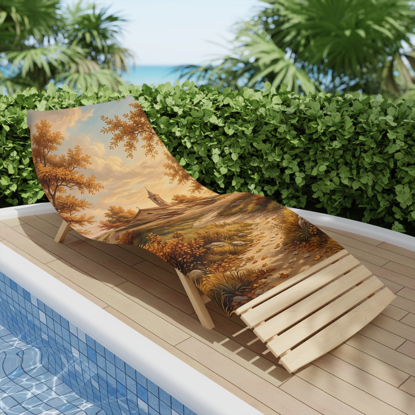 “Sanctuary in Serenity - Autumn's Golden Embrace” - Beach Towel