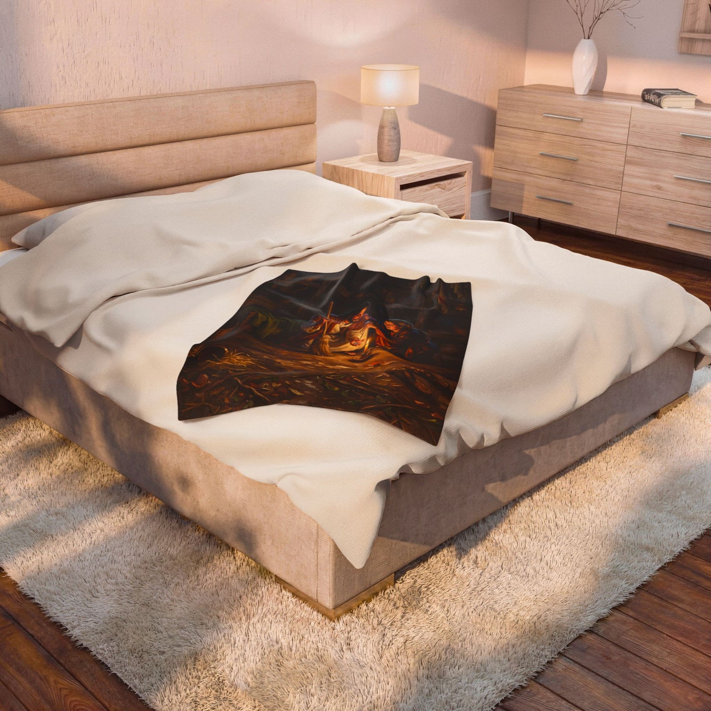 “Lost and Found - The Sweeping Woman of Luke 15” - Plush Blanket