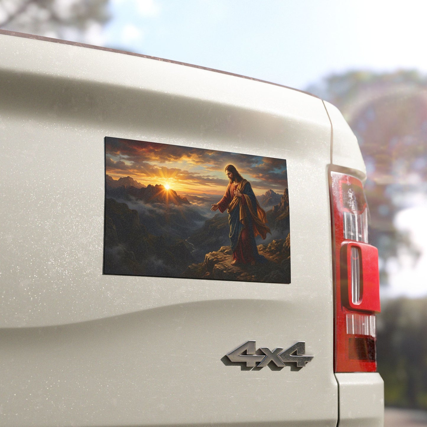 “Joy Comes in the Morning - Sunrise Over Dark Valley” - Car Magnet