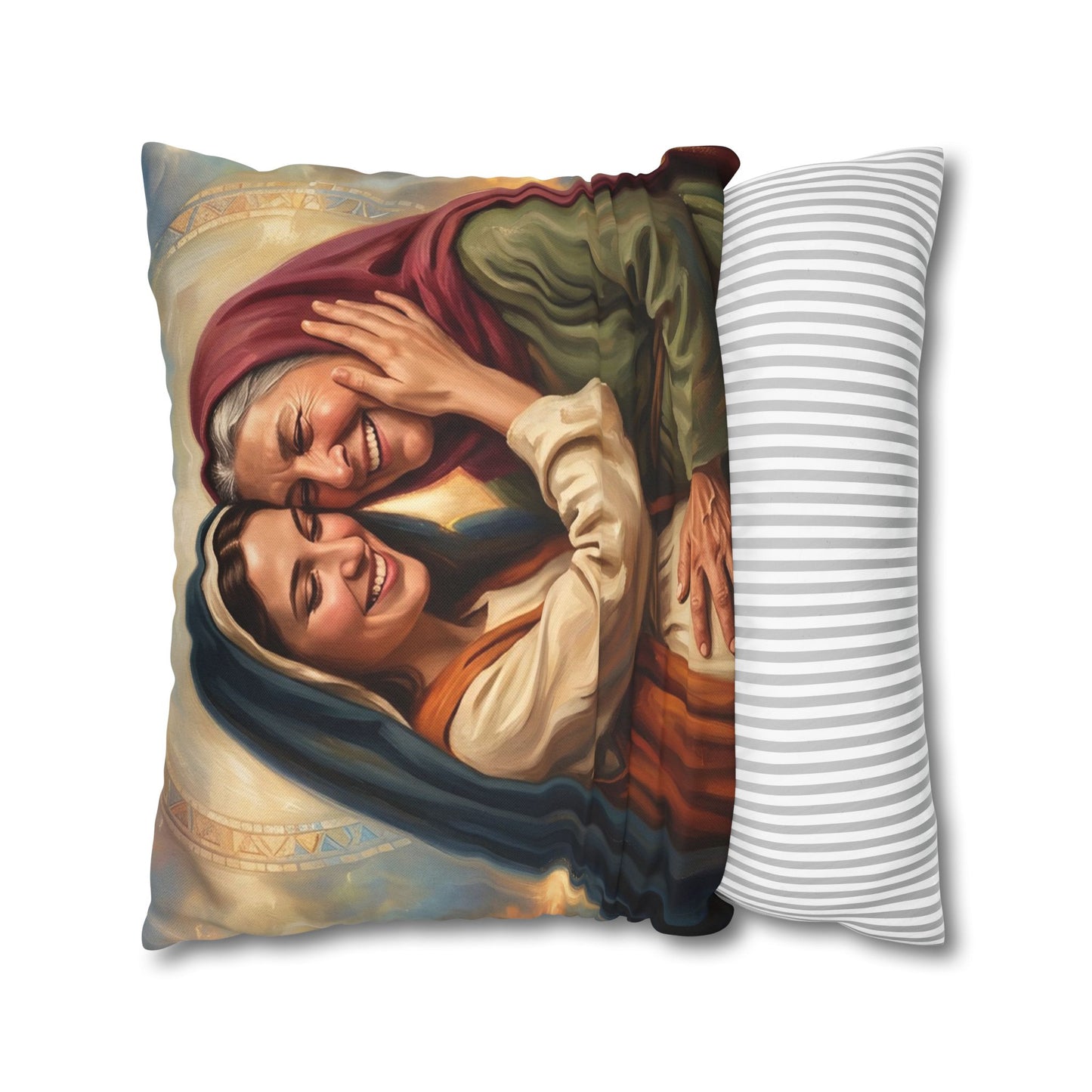 “Blessed Among Women - Mary and Elizabeth Embrace” - Pillowcase
