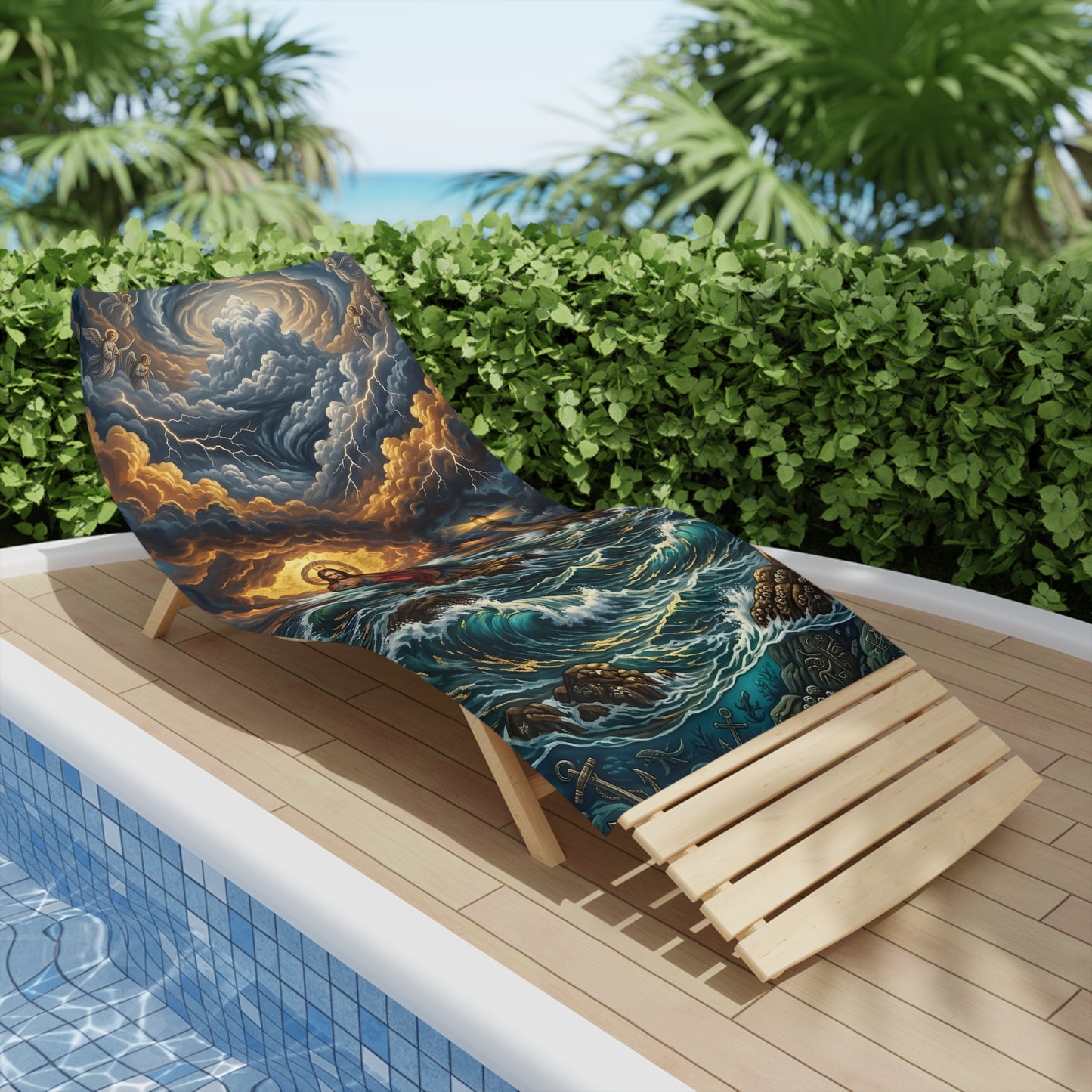 “Steadfast Hope - Lighthouse in the Storm” - Beach Towel