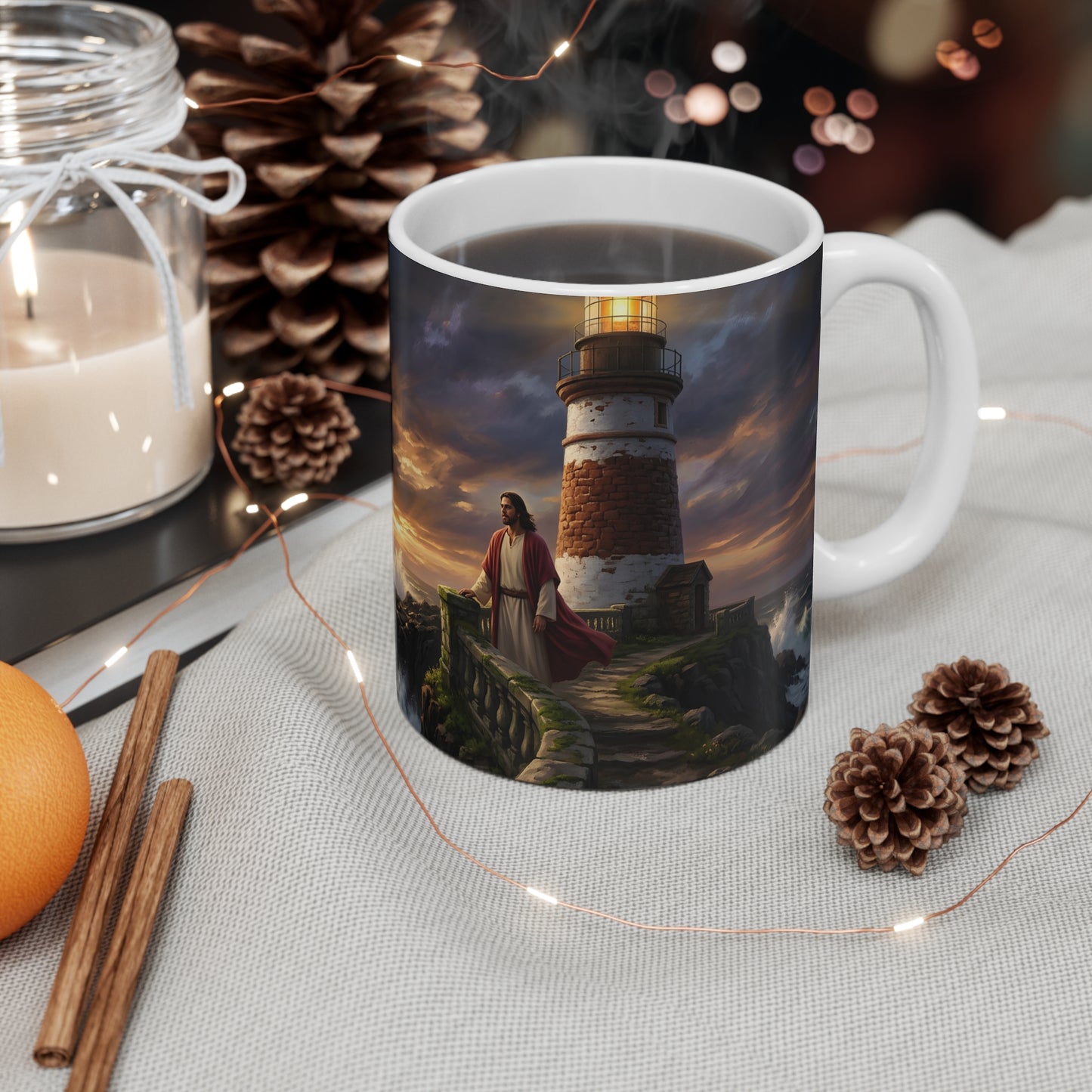 “Steadfast Hope - Lighthouse in the Storm” - Coffee Mug