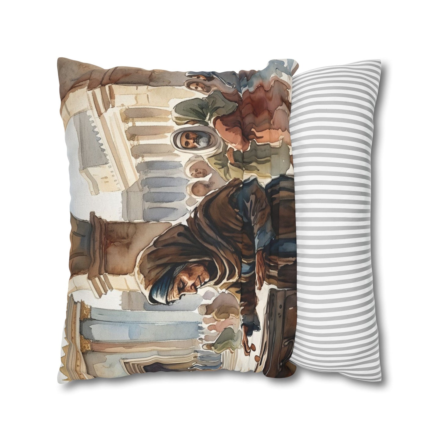 “Her Offering - The Widow's Mite at the Temple” - Pillowcase