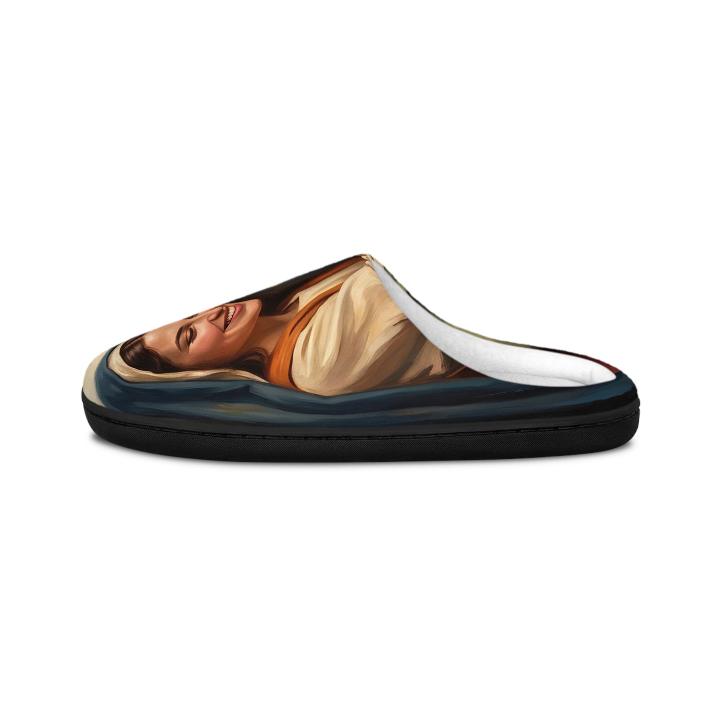 “Blessed Among Women - Mary and Elizabeth Embrace” - Indoor Slippers