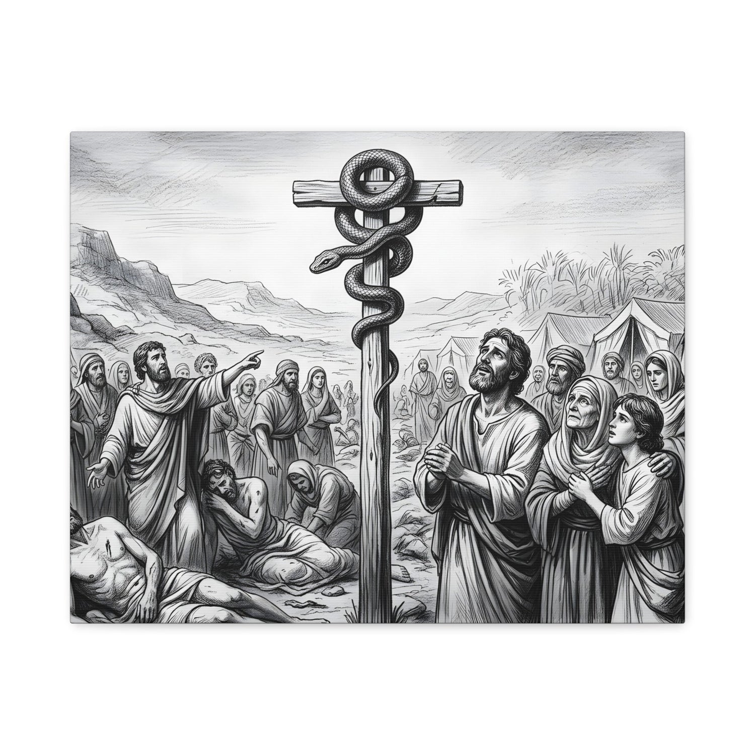 Look and Live - The Bronze Serpent Heals - Canvas Art