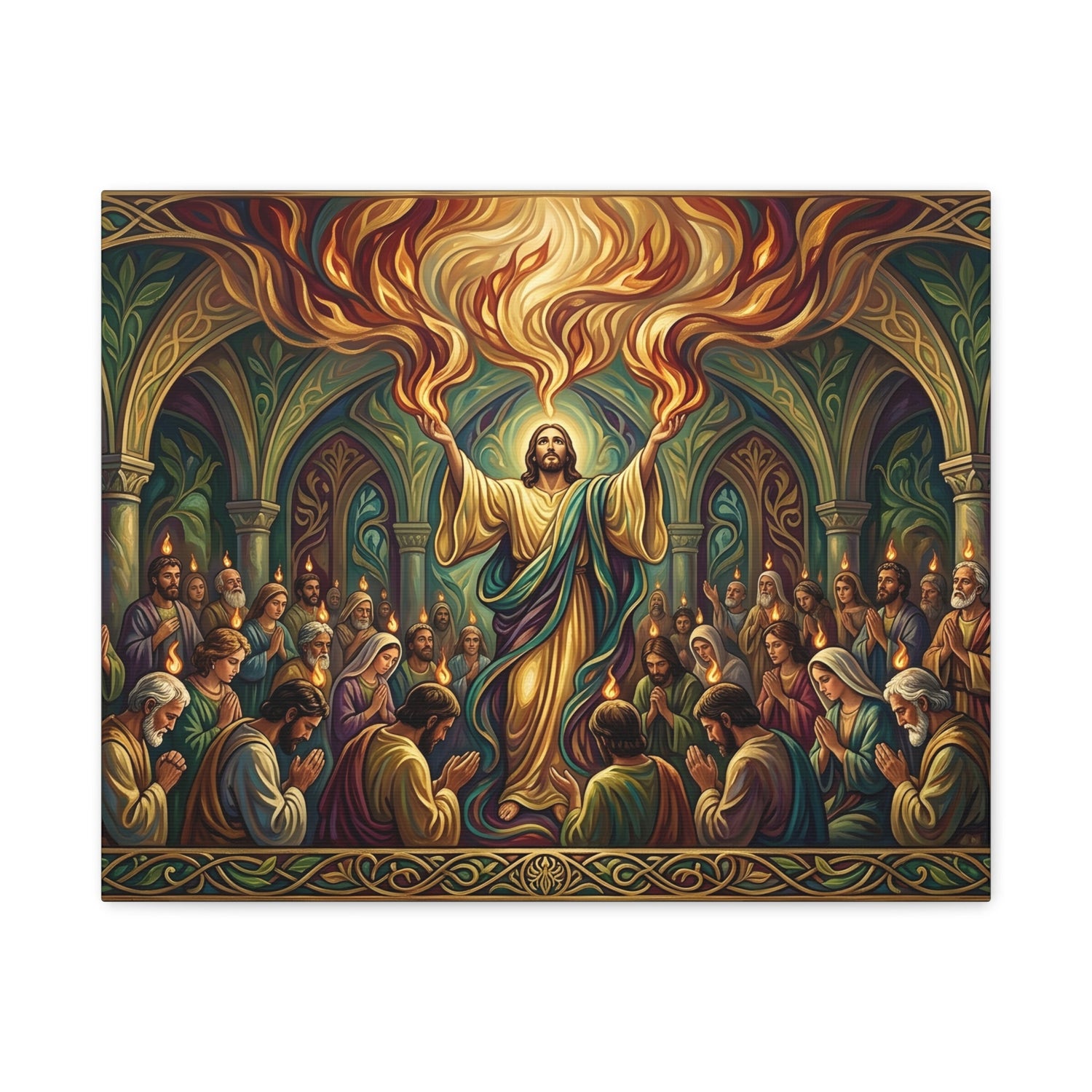 Spirit Poured Out - Pentecost Flames Descending - Canvas Art