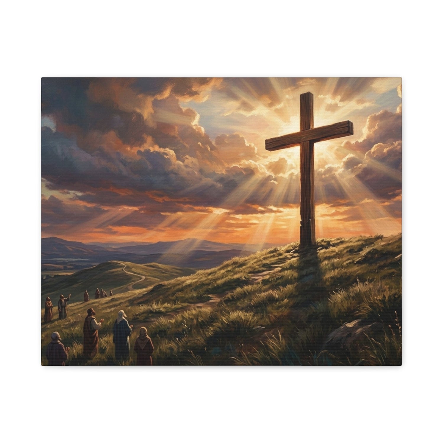 The Old Rugged Cross - Sunset at Calvary - Canvas Art
