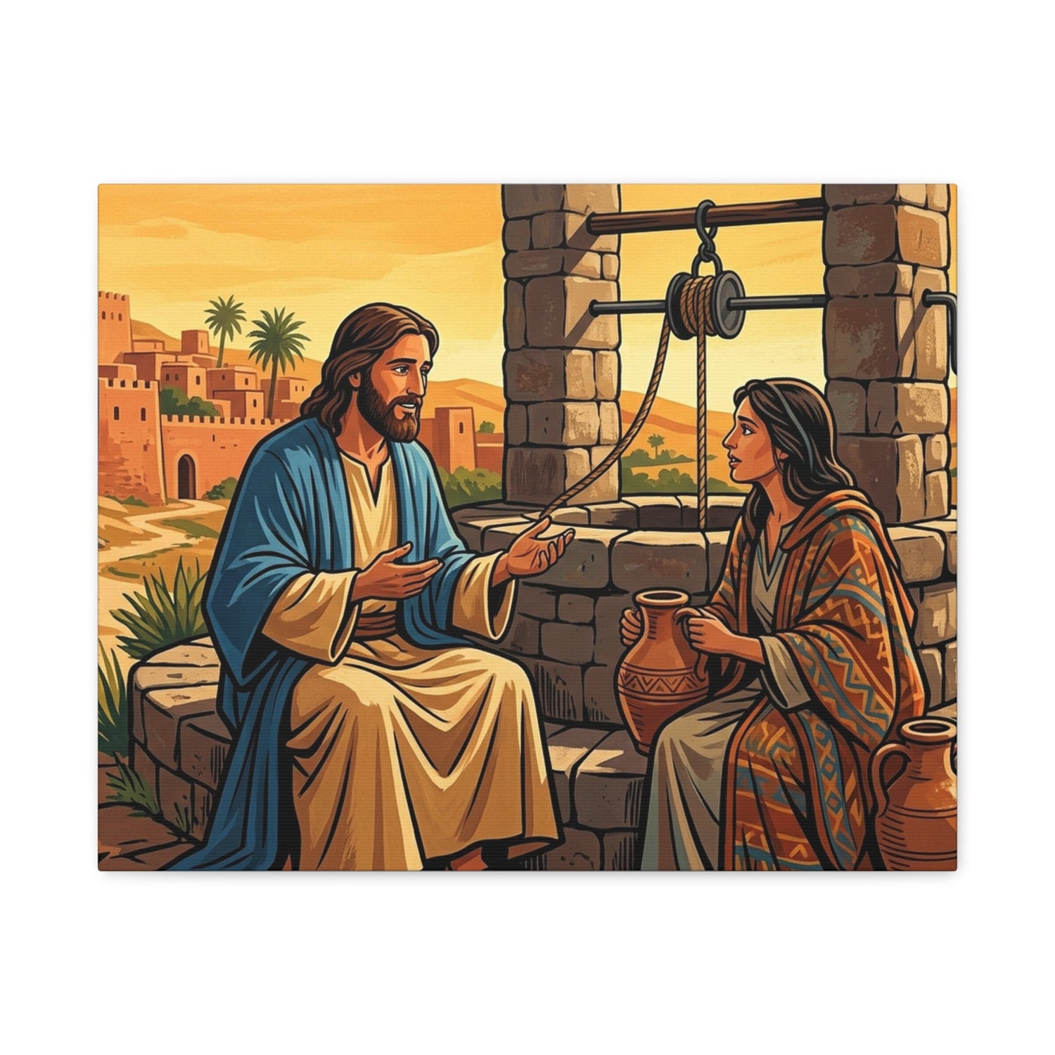 Living Water - Jesus and the Woman at the Well - Canvas Art