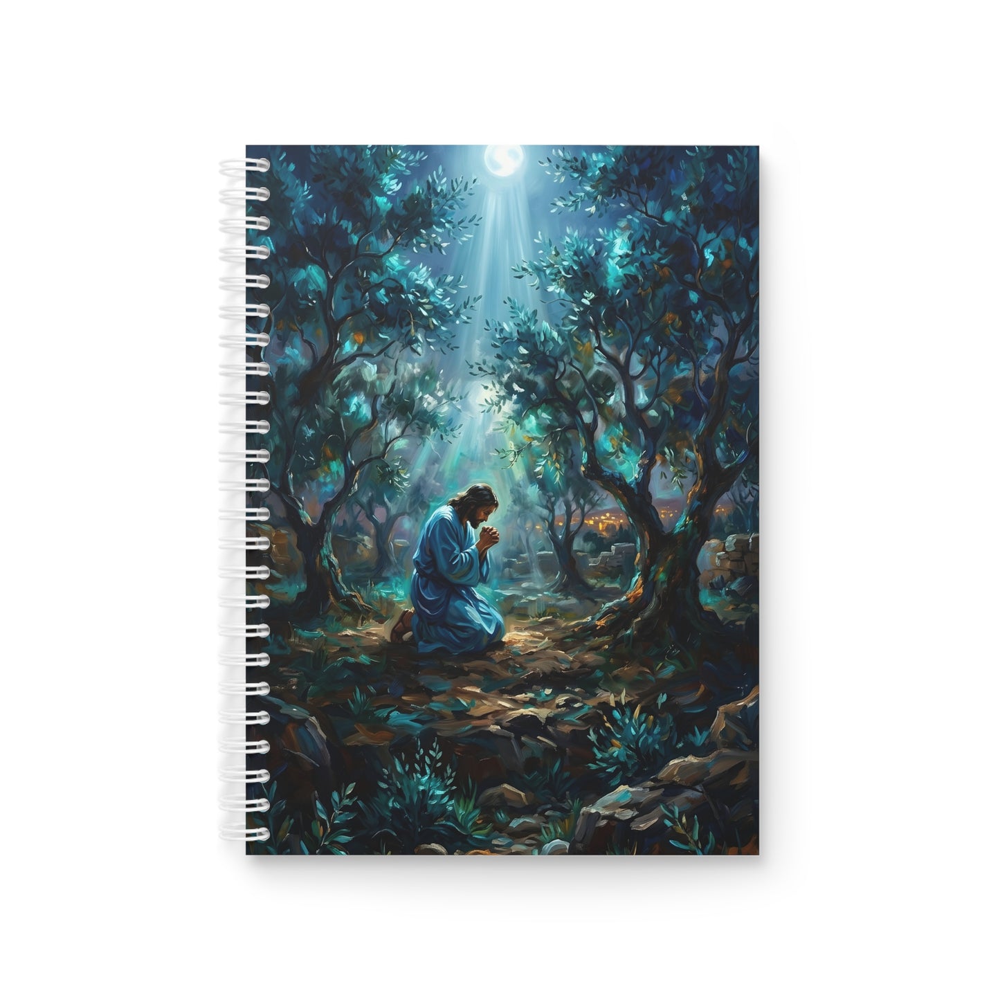 “Thy Will Be Done - Gethsemane Moonlight Prayer” - Spiral Notebook
