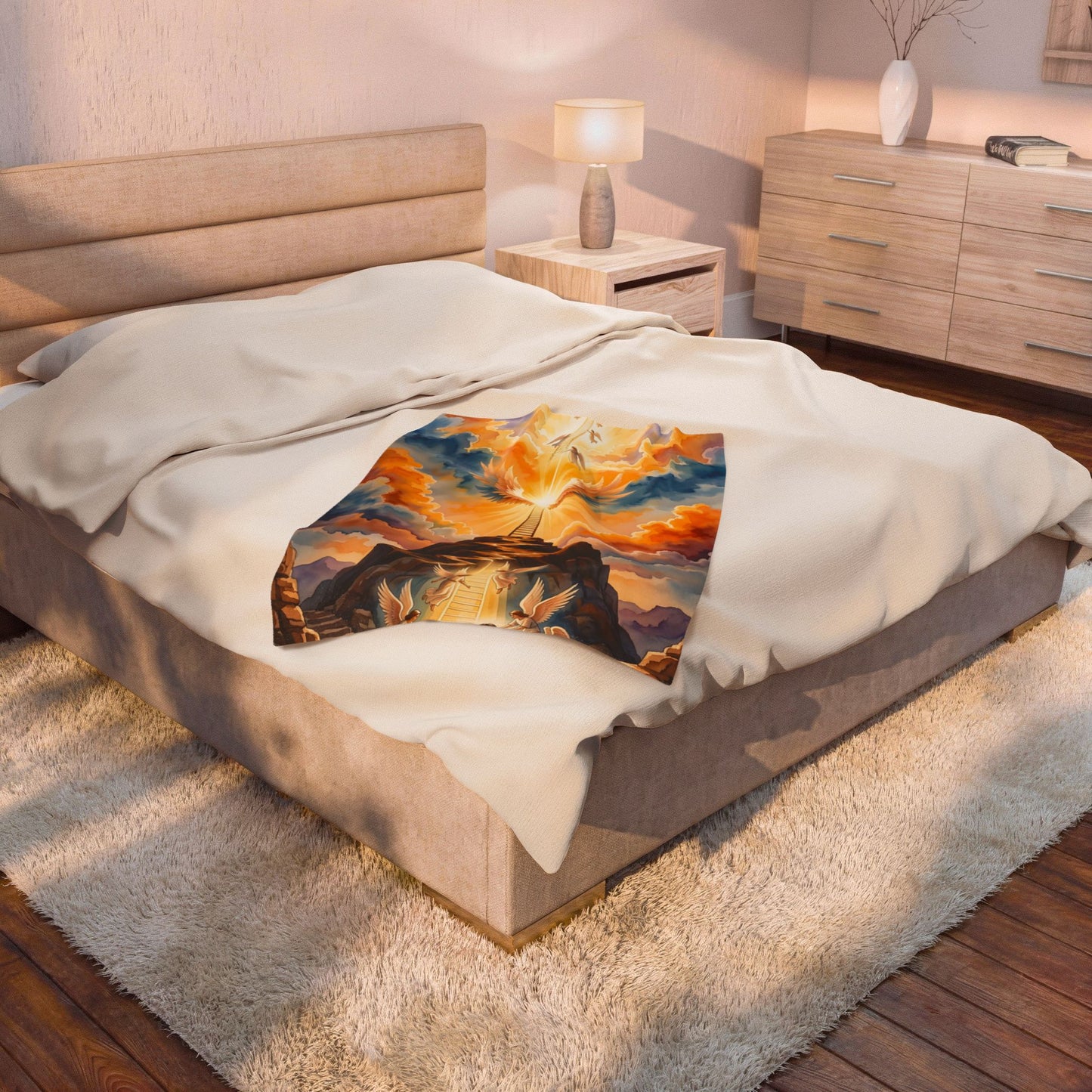 “Jacob's Gate - Angels Ascending and Descending” - Plush Blanket