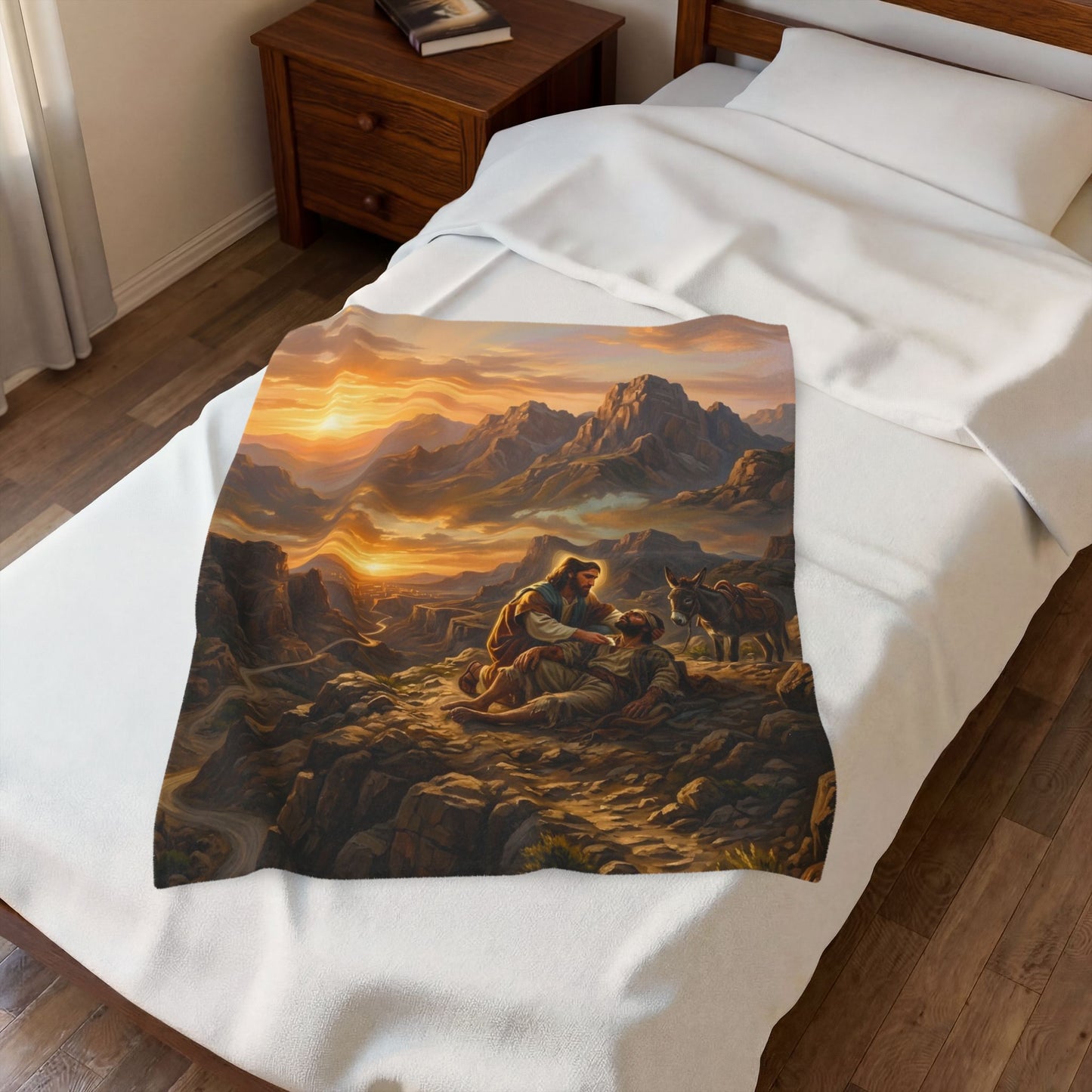 “The Good Samaritan - Compassion on the Jericho Road” - Plush Blanket
