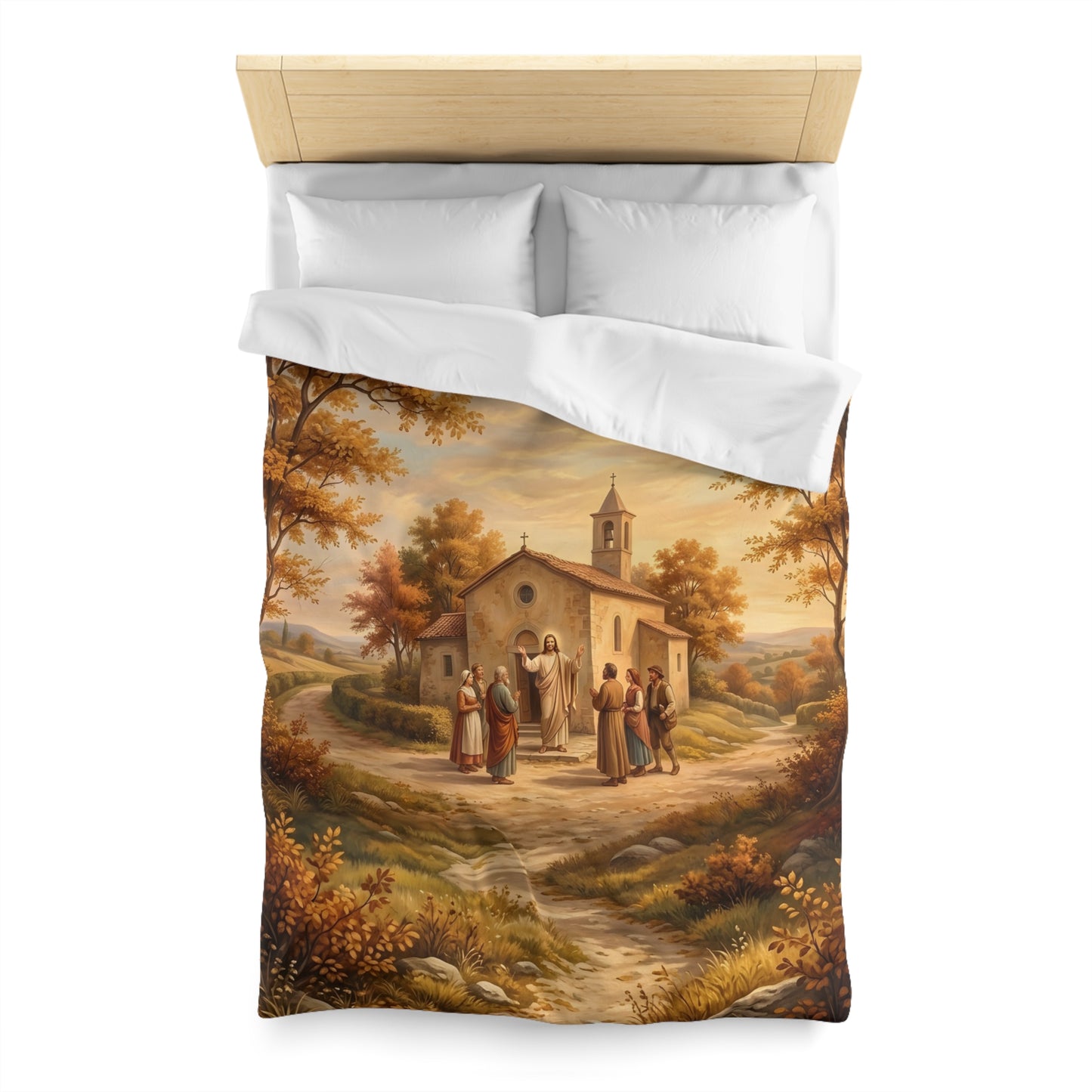 “Sanctuary in Serenity - Autumn's Golden Embrace” - Duvet Cover
