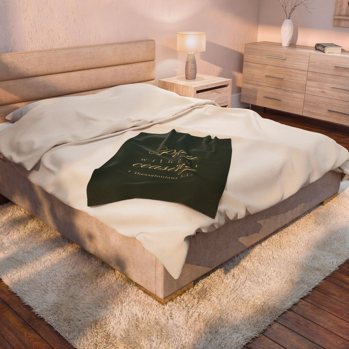 Pray Without Ceasing - 1 Thessalonians 5:17 - Plush Blanket
