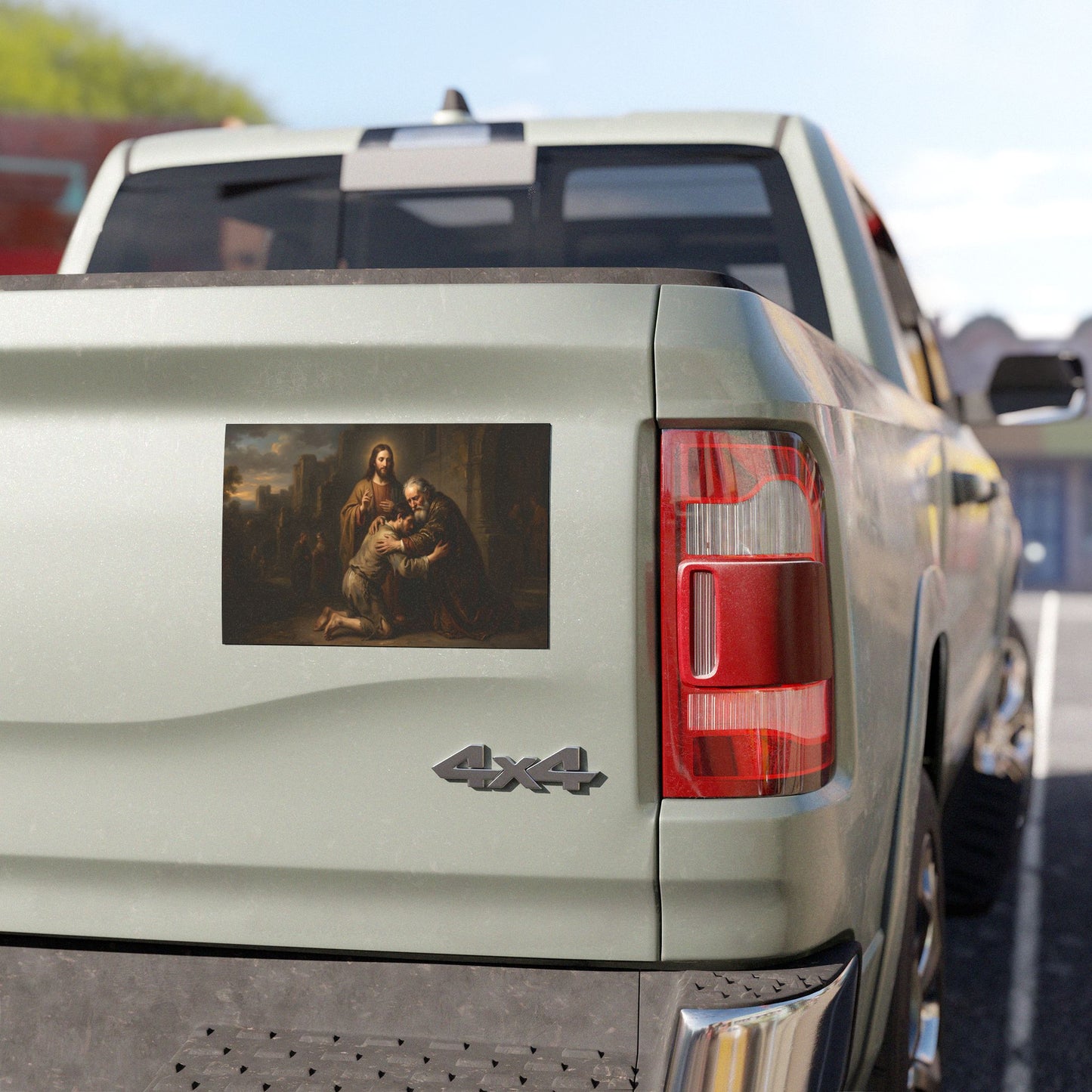 The prodigal son running toward his father - Car Magnet