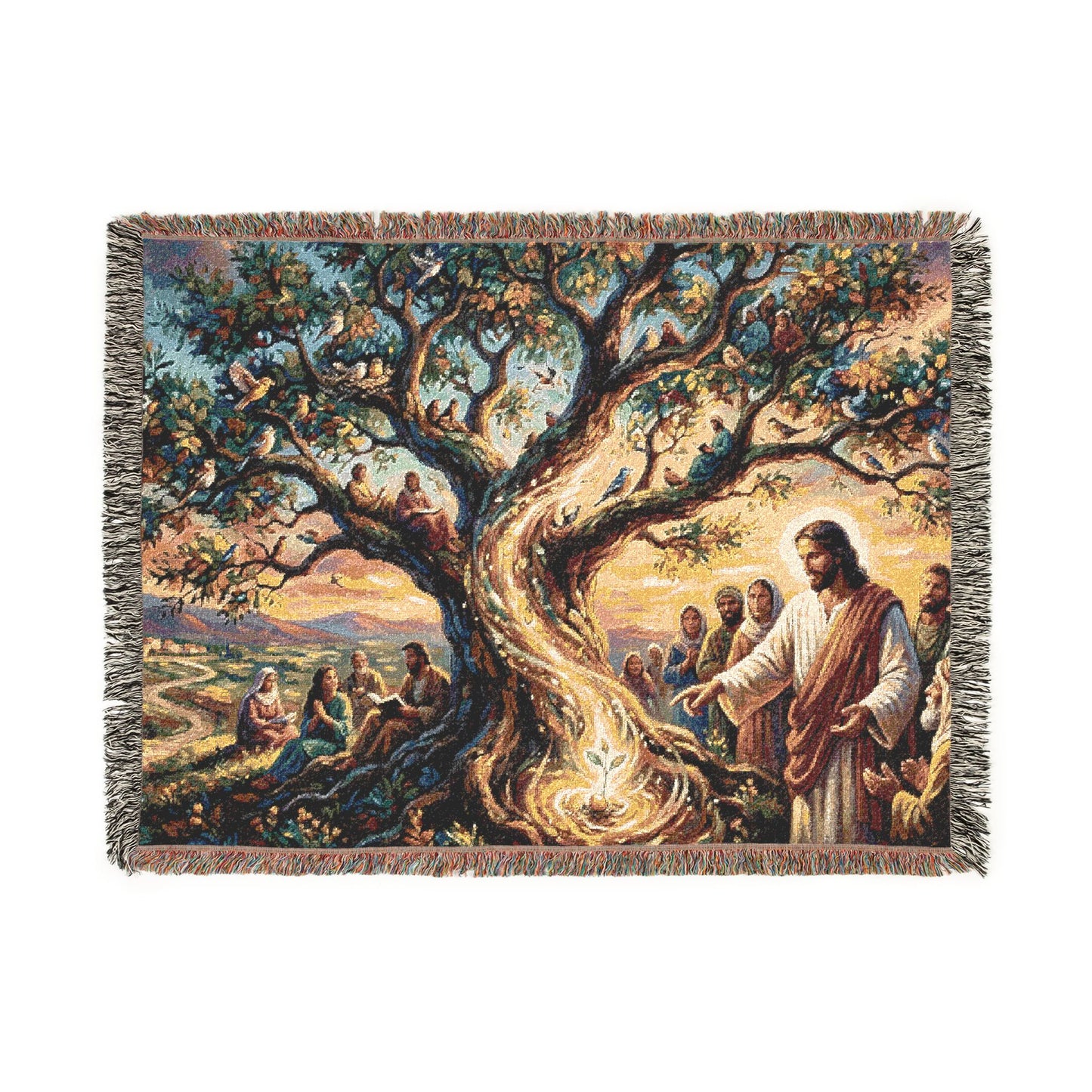 “Mighty Tree - The Kingdom Grows from a Mustard Seed” - Woven Blanket