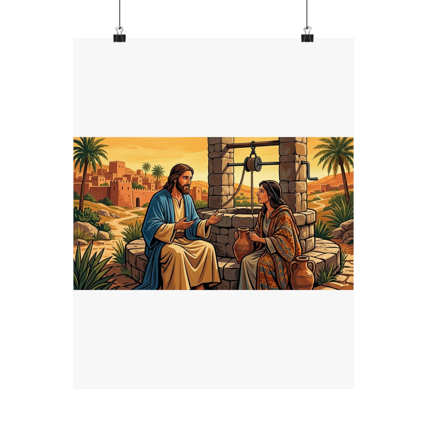 “Living Water - Jesus and the Woman at the Well” - Poster