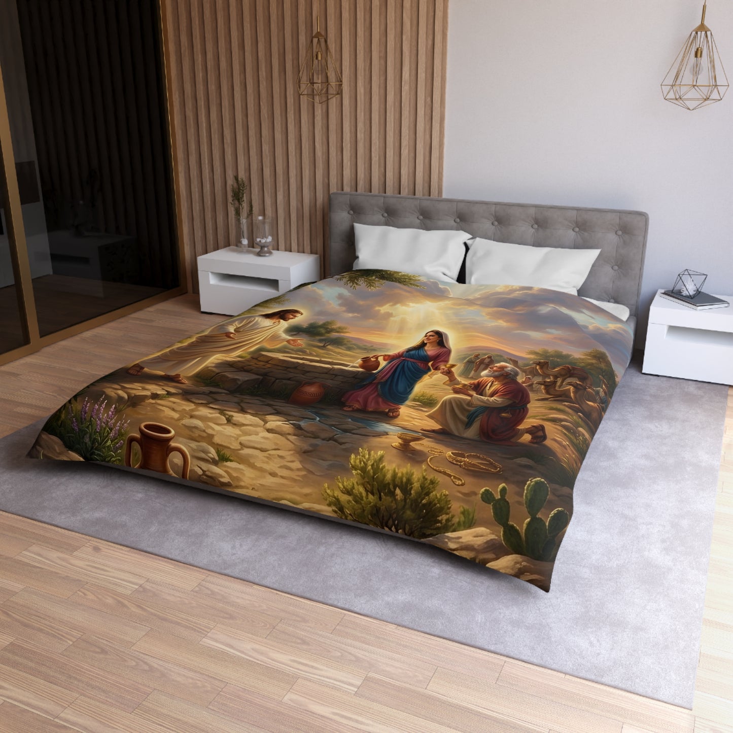 “Providence Unveiled - Rebekah at the Well” - Duvet Cover