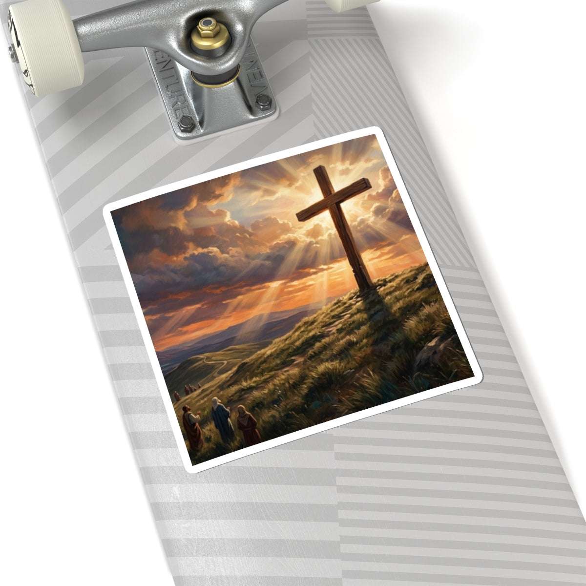 “The Old Rugged Cross - Sunset at Calvary” - Sticker