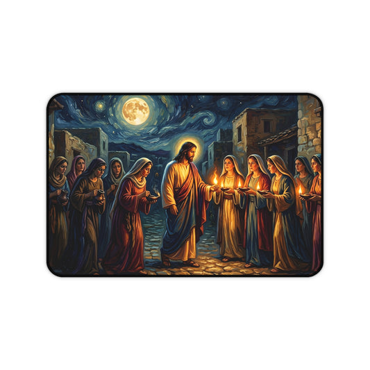 “Be Ready - Ten Virgins in Midnight Darkness” - Desk Mat