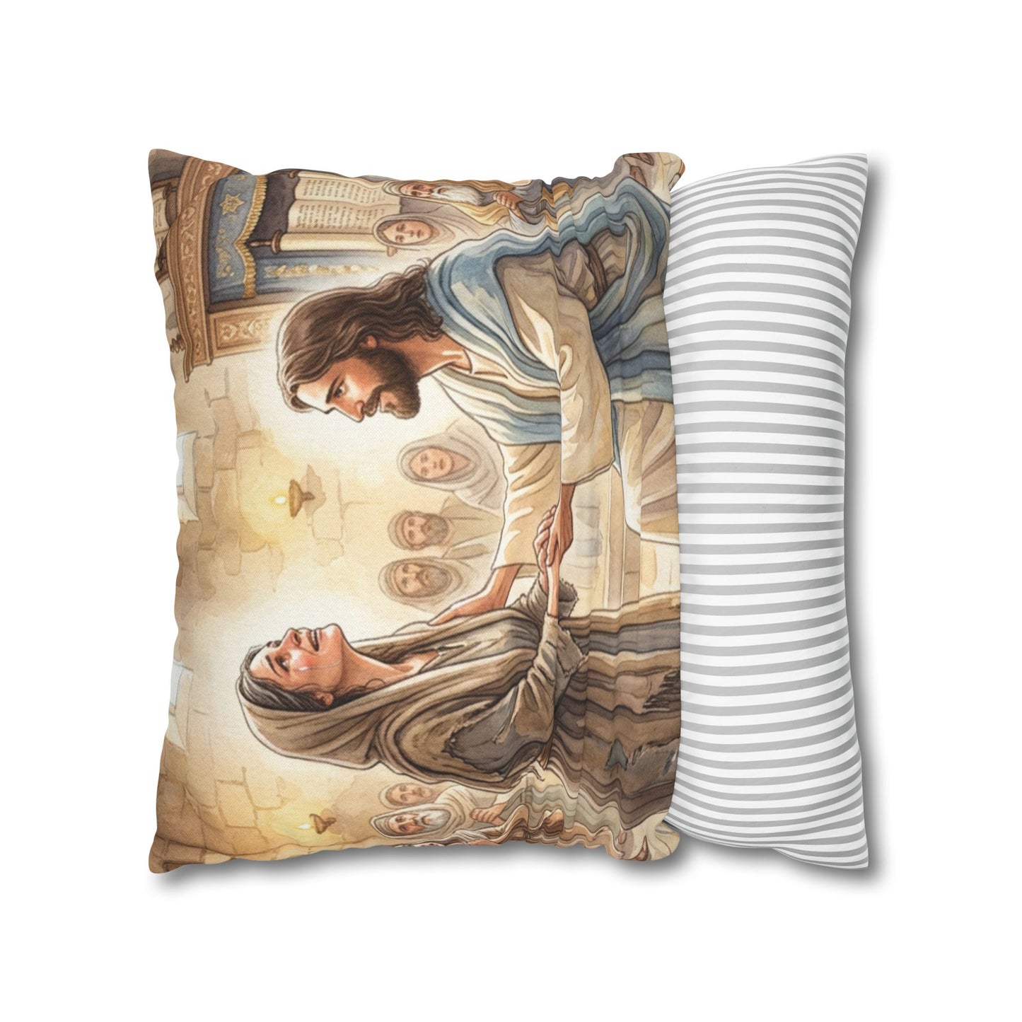 “Released - Jesus Heals the Bent Woman” - Pillowcase