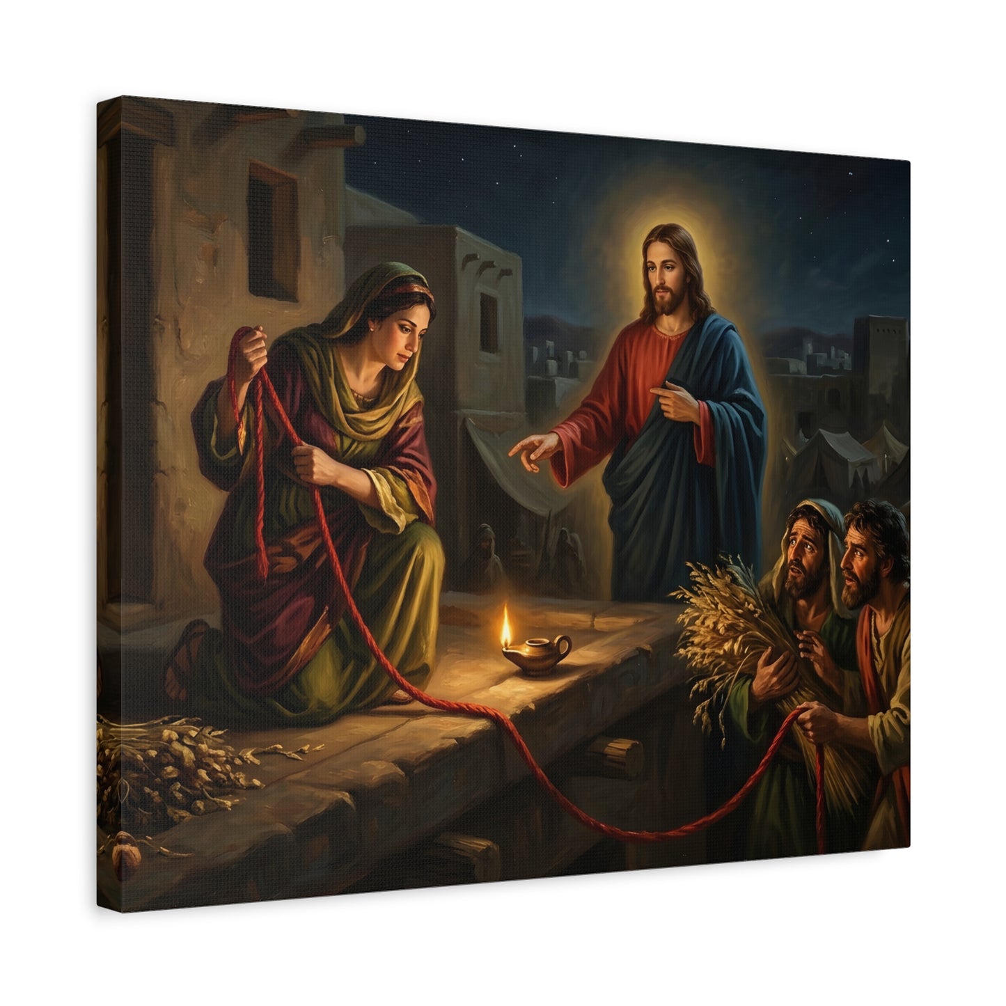 “Scarlet Cord - Rahab and the Spies” - Canvas Art