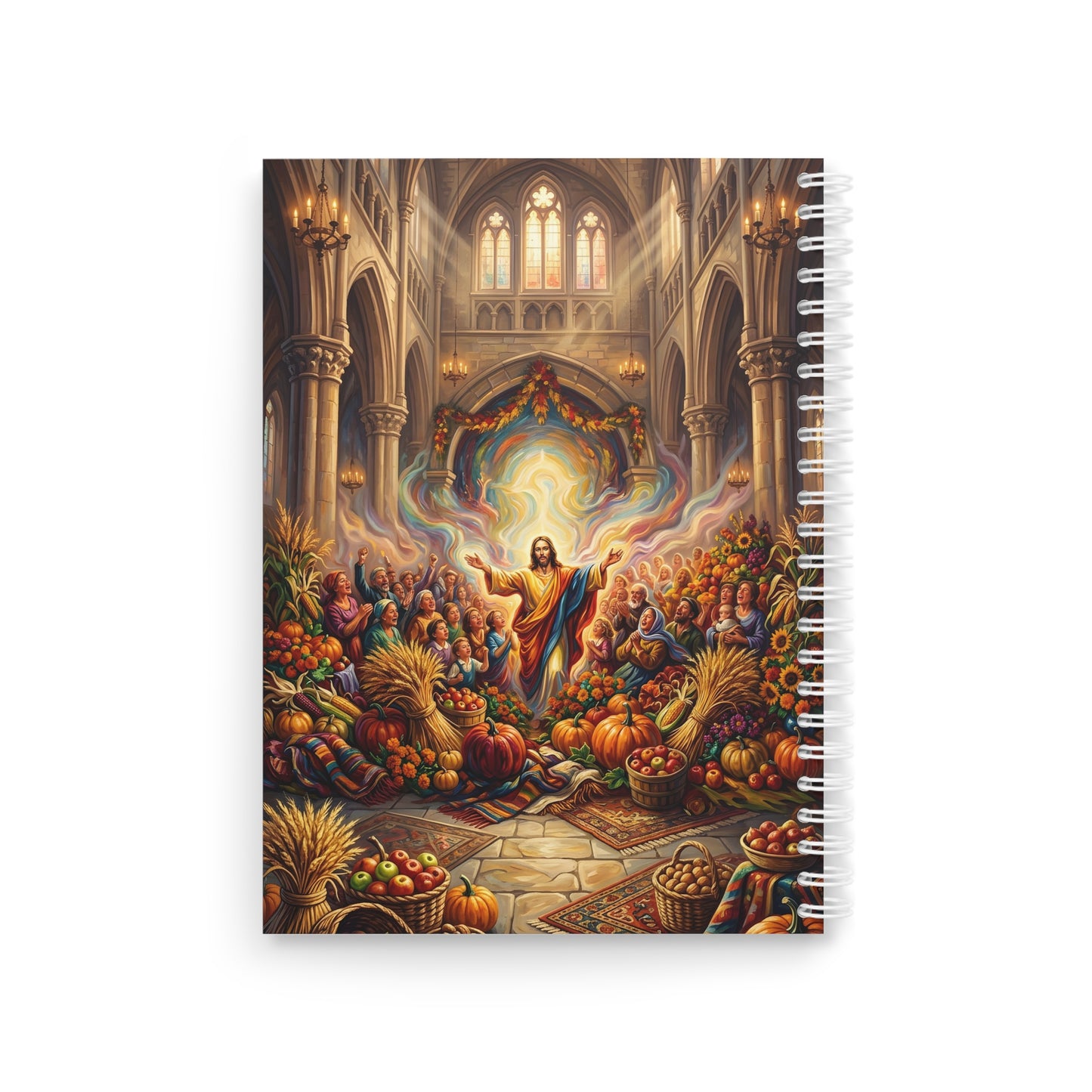 “Bountiful Blessings - A Harvest of Thanksgiving” - Spiral Notebook