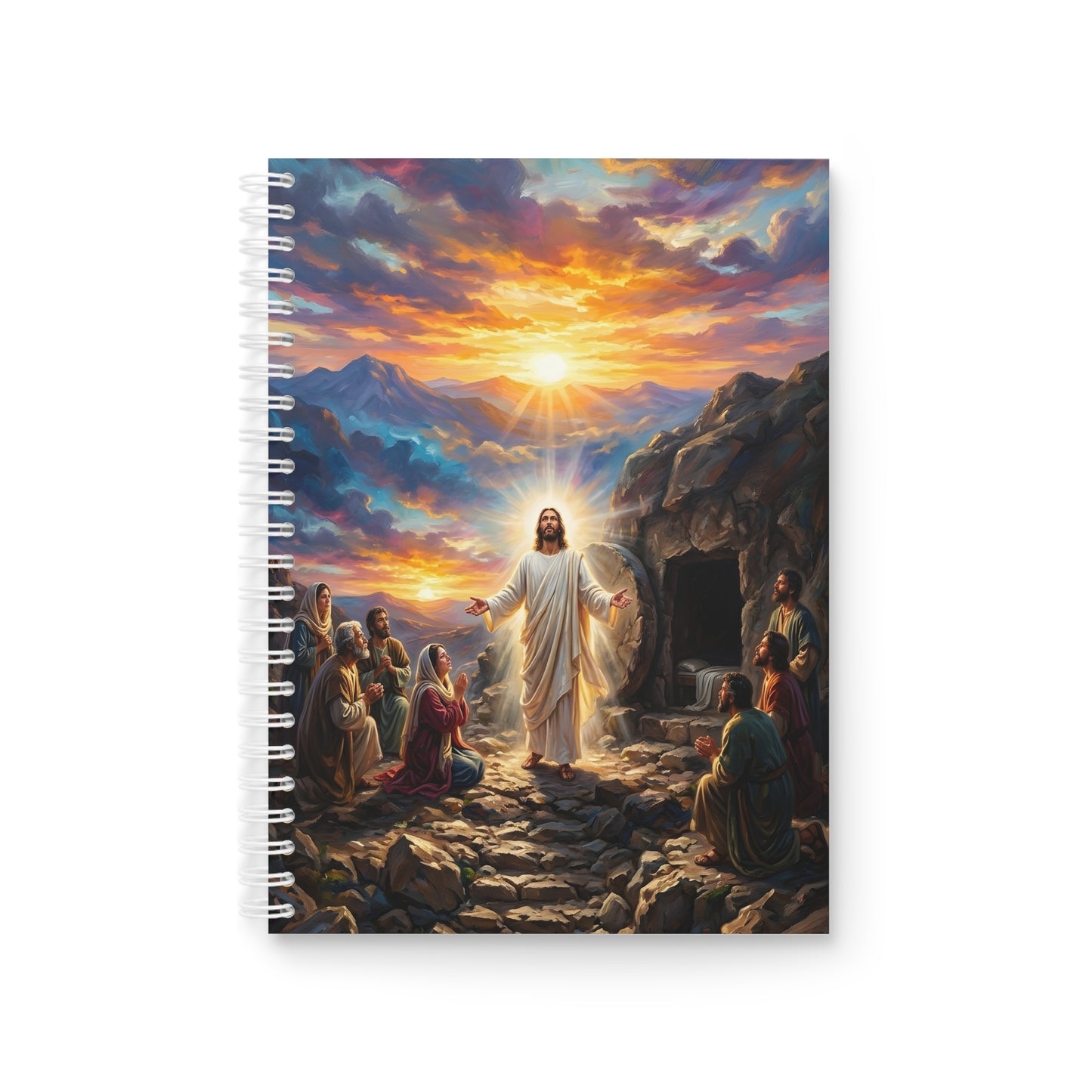 “He Is Risen - The Empty Tomb at Dawn” - Spiral Notebook