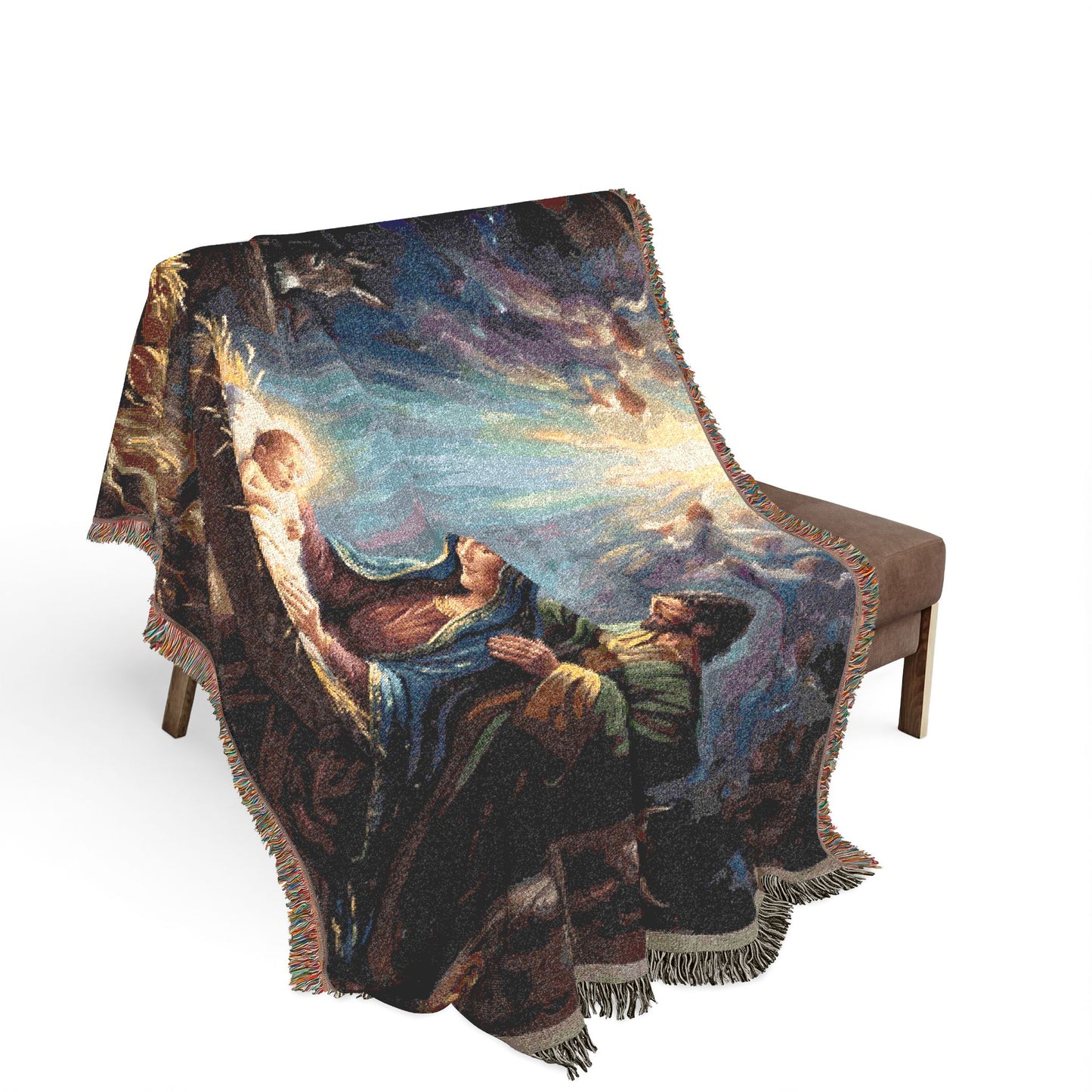 “Prince of Peace - Holy Family in Bethlehem” - Woven Blanket