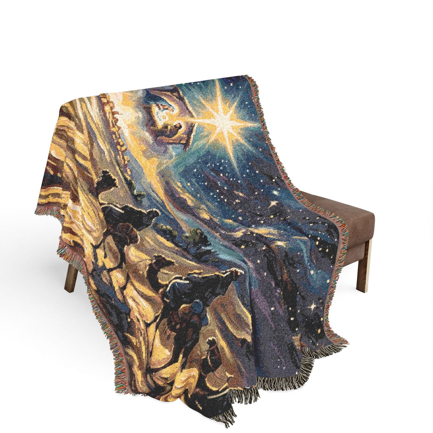 “Journey to Bethlehem - Wise Men Follow the Star” - Woven Blanket
