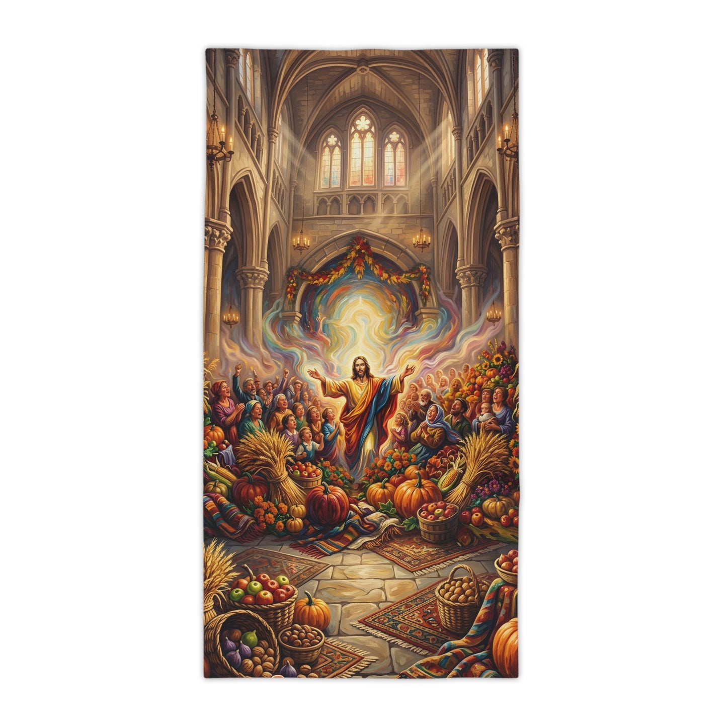 “Bountiful Blessings - A Harvest of Thanksgiving” - Beach Towel