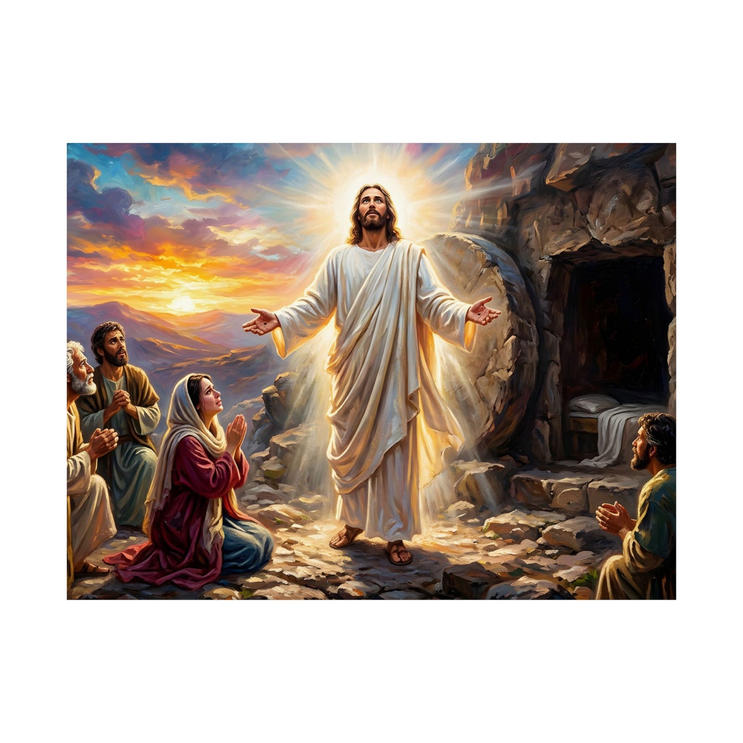 “He Is Risen - The Empty Tomb at Dawn” - Poster
