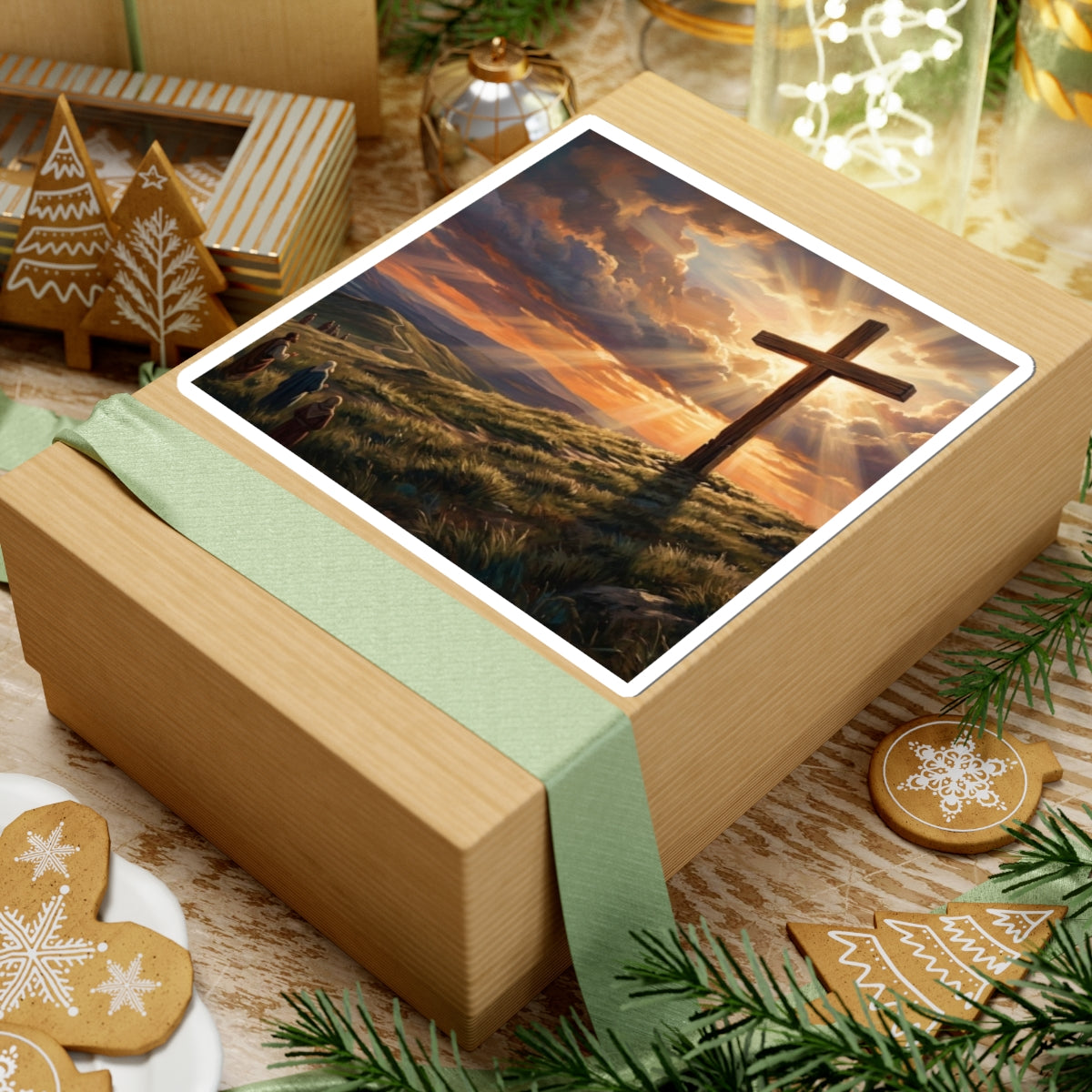 “The Old Rugged Cross - Sunset at Calvary” - Sticker