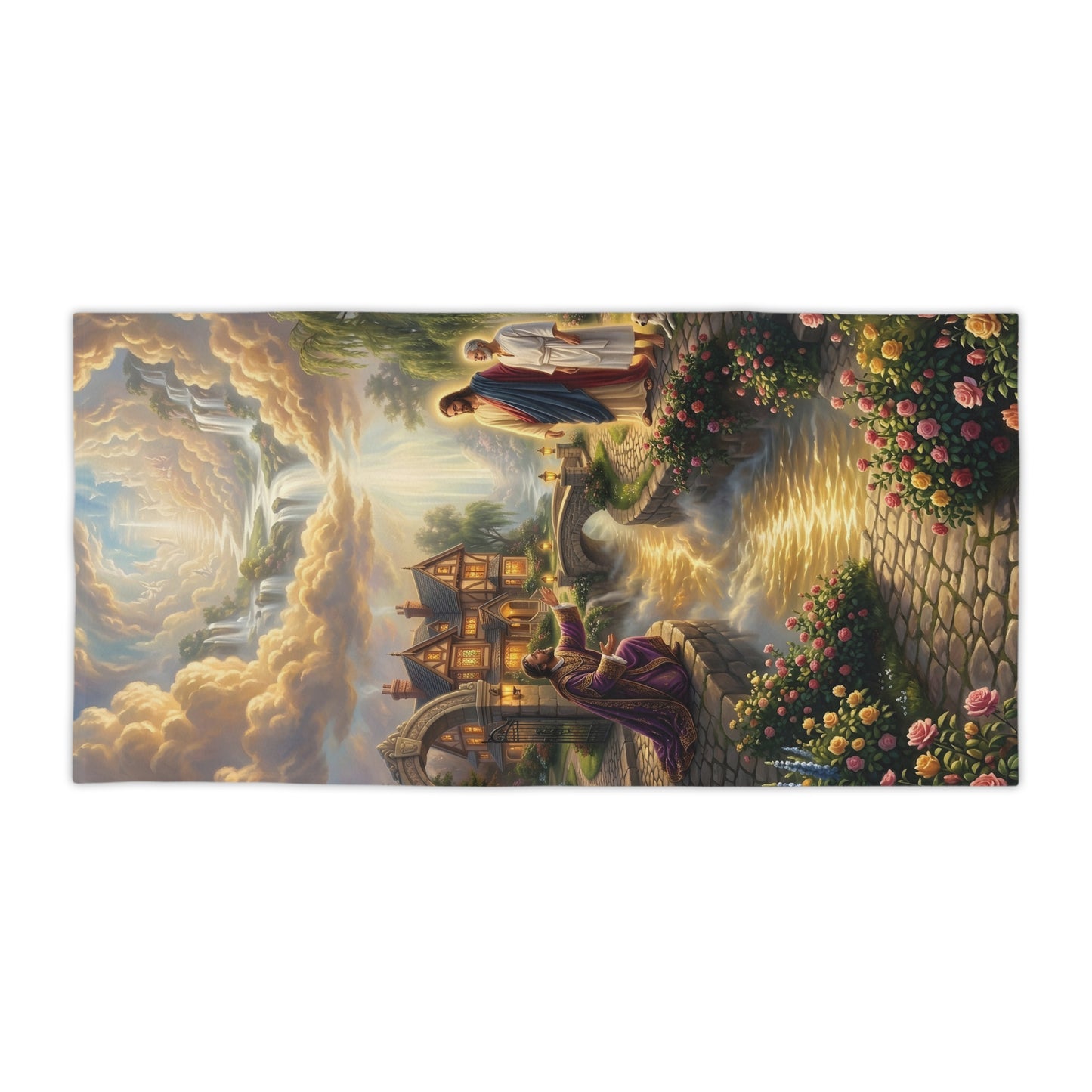 “The Great Reversal - Lazarus at the Rich Man’s Gate” - Beach Towel