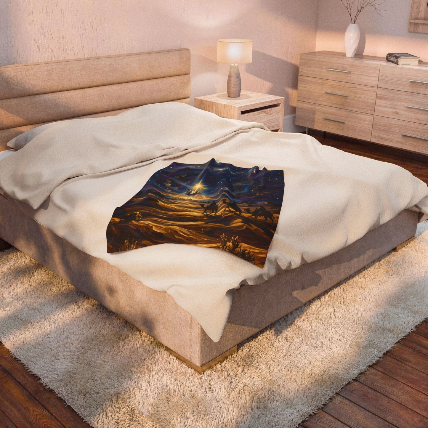 “Journey to Bethlehem - Wise Men Follow the Star” - Plush Blanket